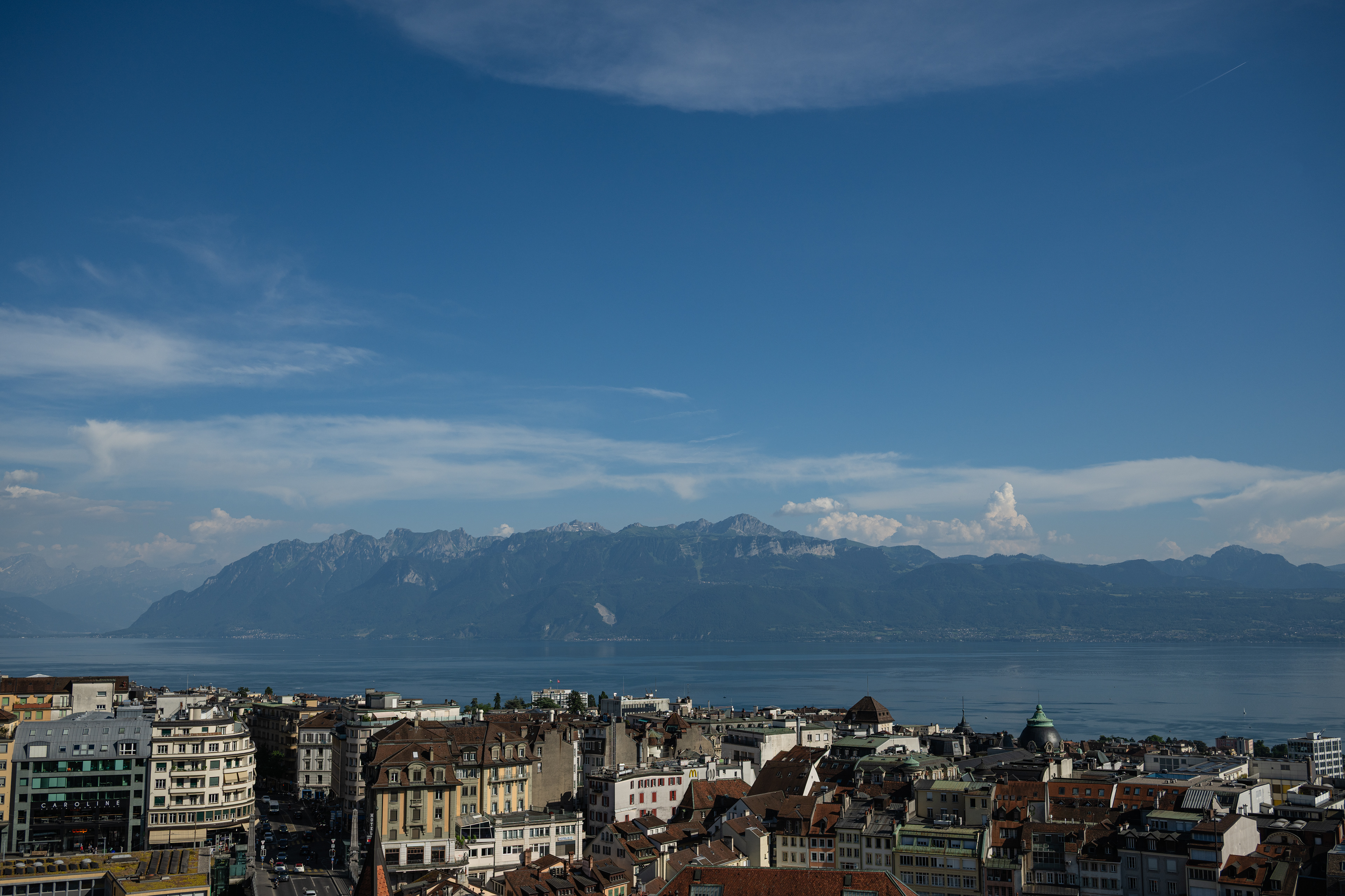 Lake Geneva from Lausanne Cathedral