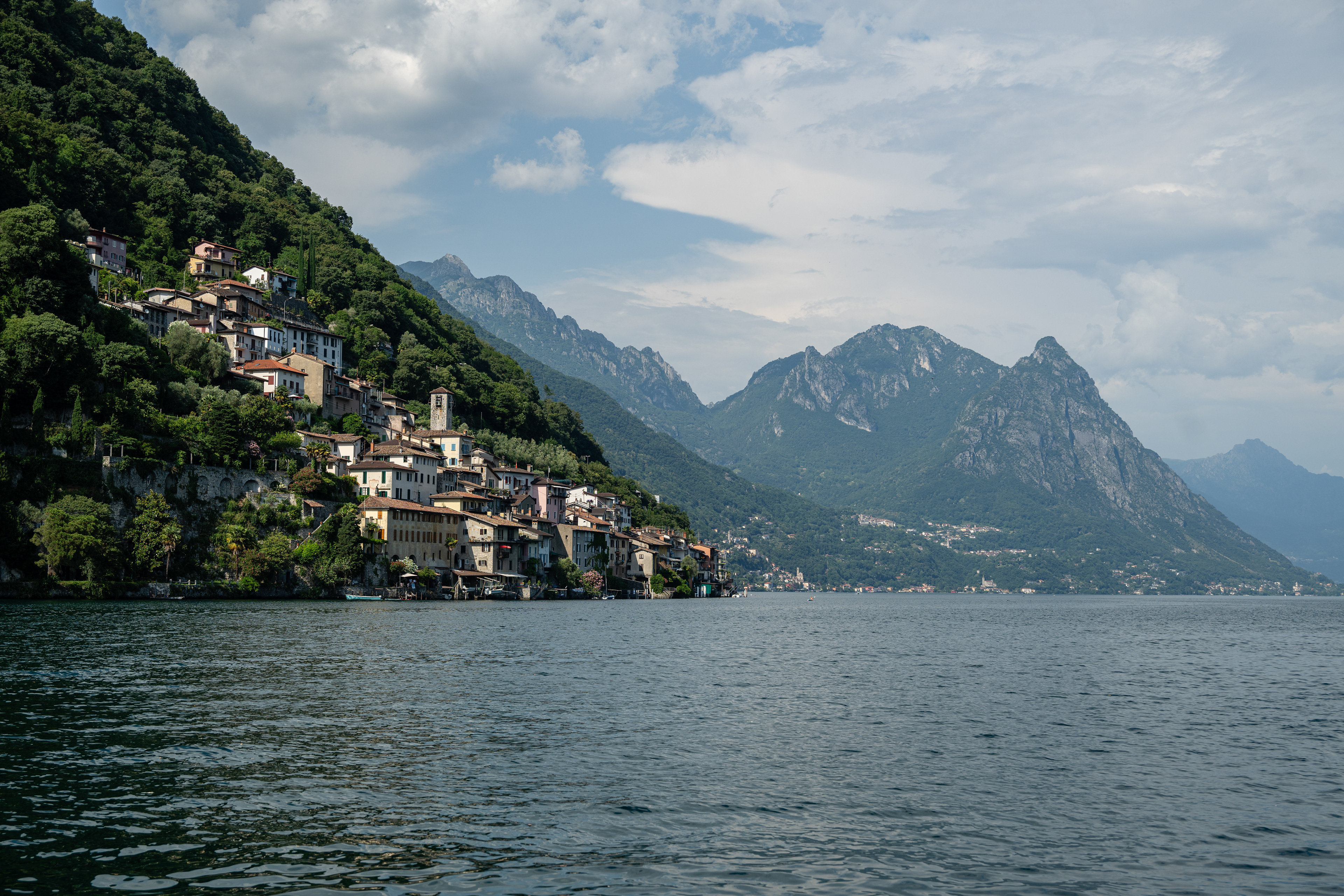 Gandria and Pizzoni (mountain) from Lake Lugano