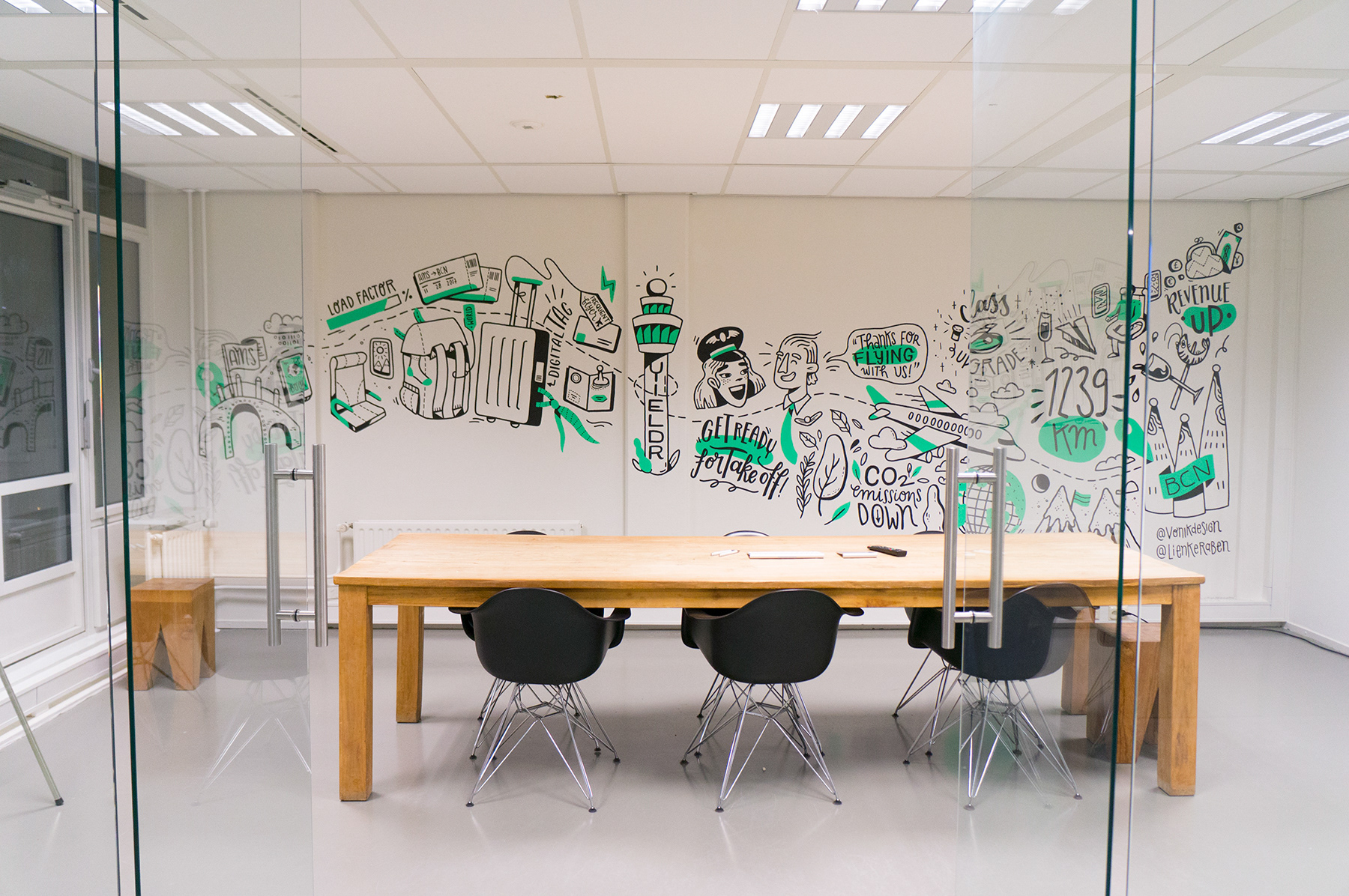 Mural at Yieldr overview - muurtekening