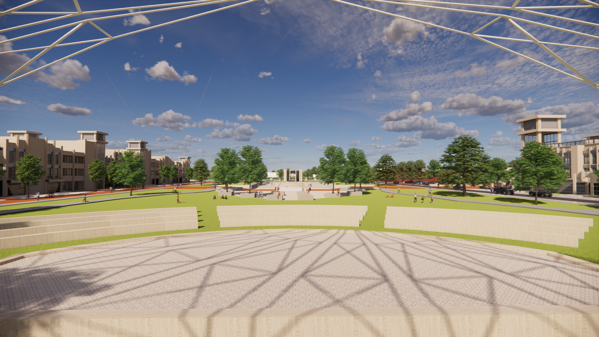AMPITHEATER STAGE LOOKING TO FORT ST PARK ENTRANCE