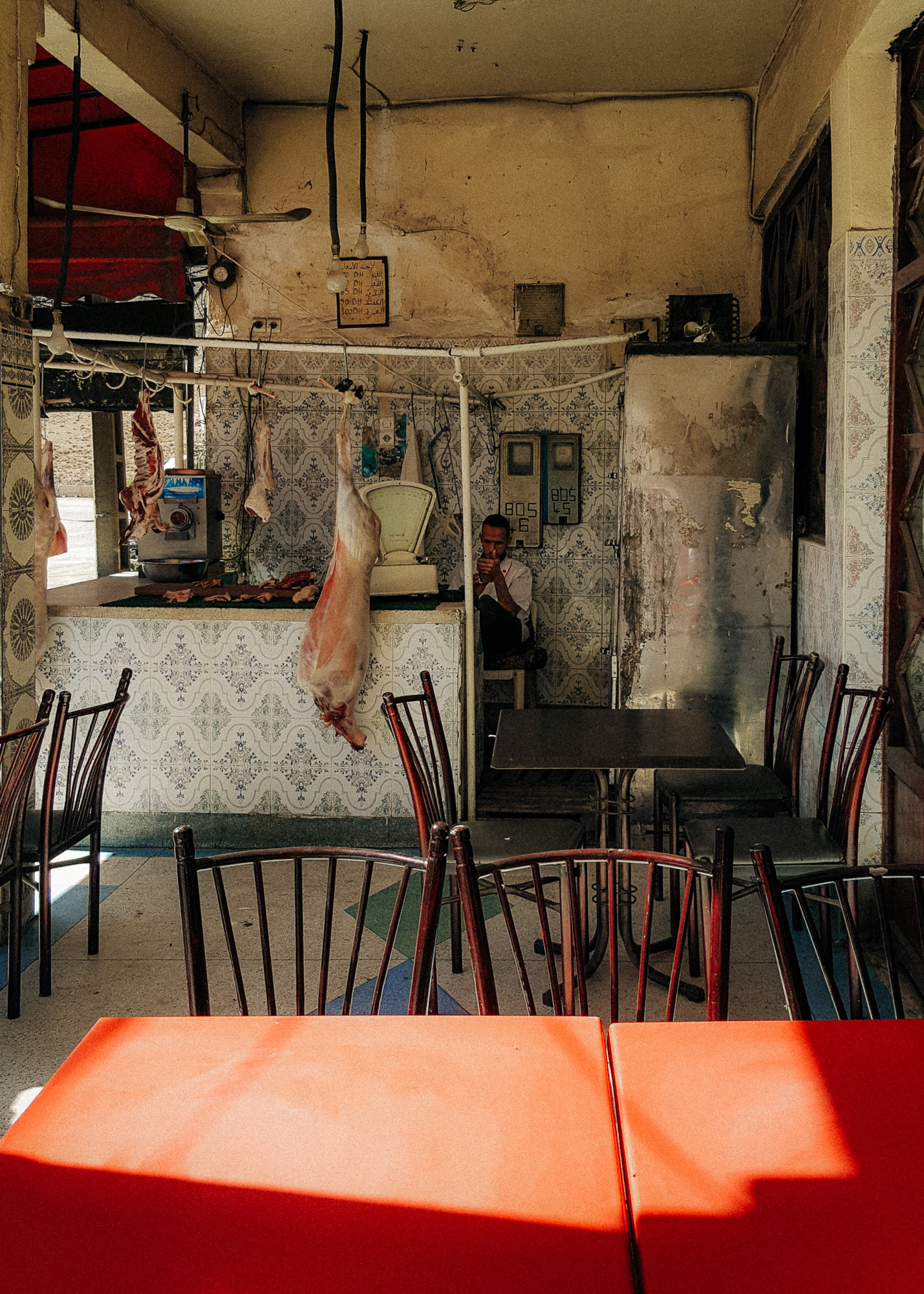 Roadside butcher's shop in Morocco