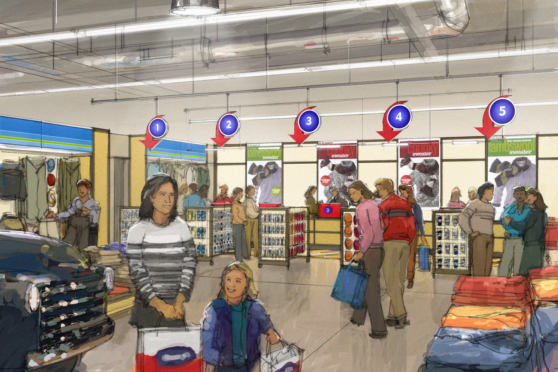 FIXTURE + SIGNAGE DESIGN FOR 'NEW NAVY' CONCEPT