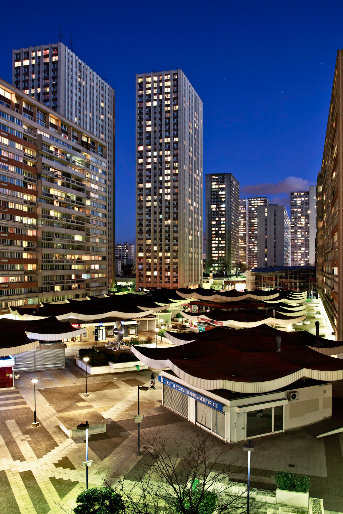 Paris : Olympiades - Dalle au dessus de la rue du Javelot