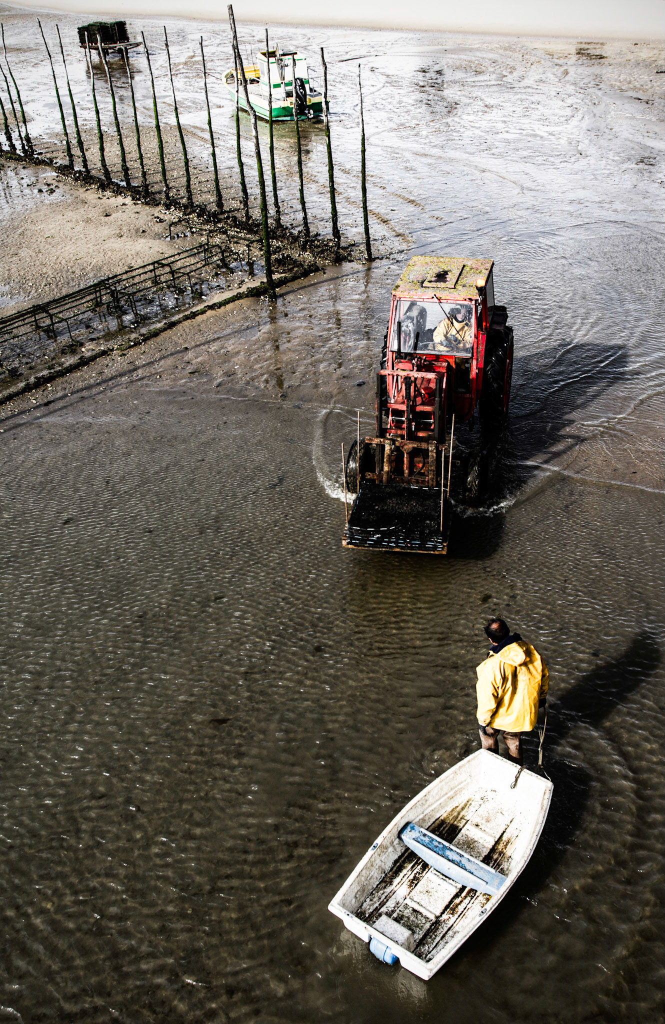 Lège-Cap-Ferret : l'estran à marée basse à Belisaire