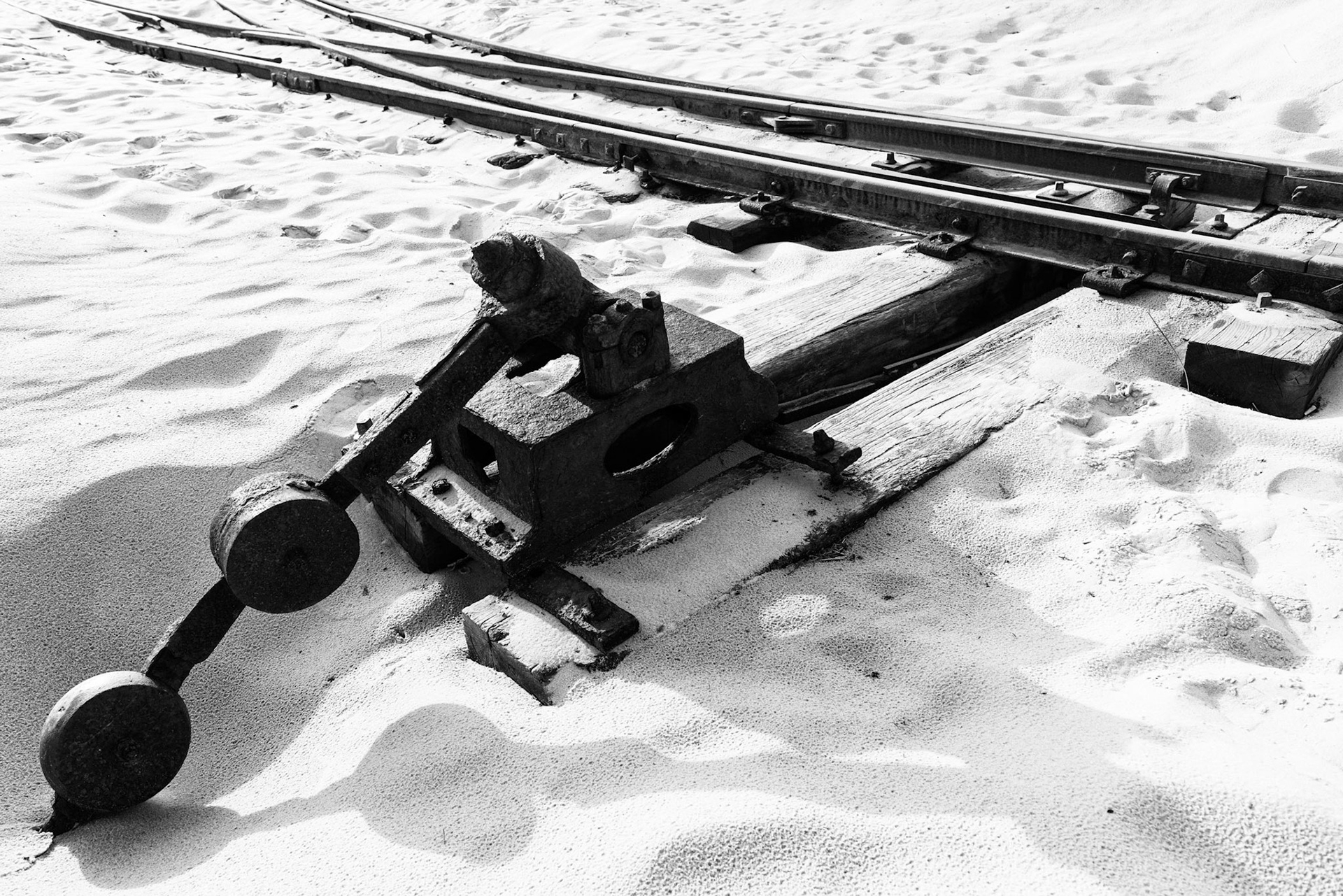 Lège-Cap-Ferret : aiguillage du petit train à la plage de l'horizon