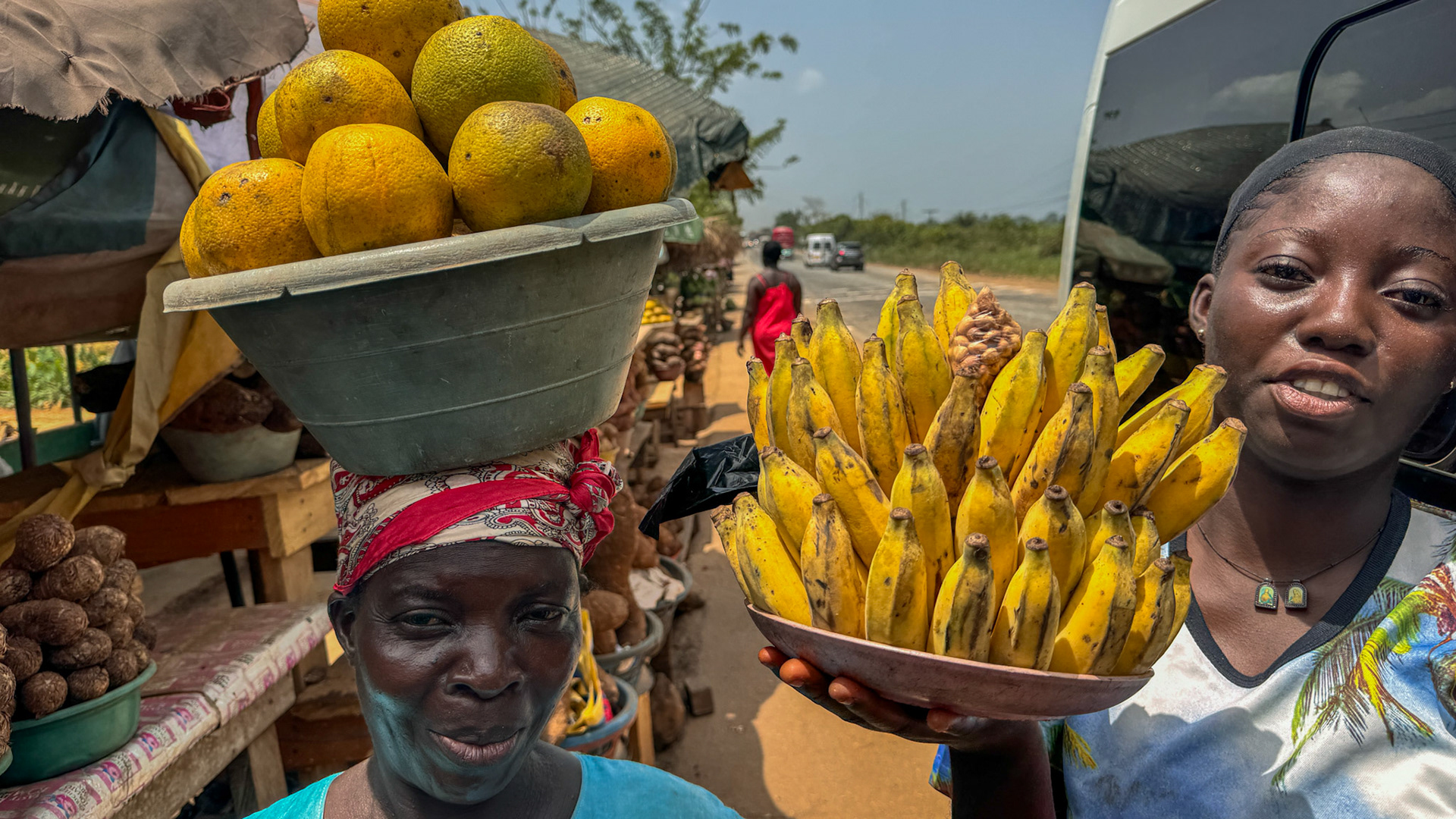 Local goods for sale on the road