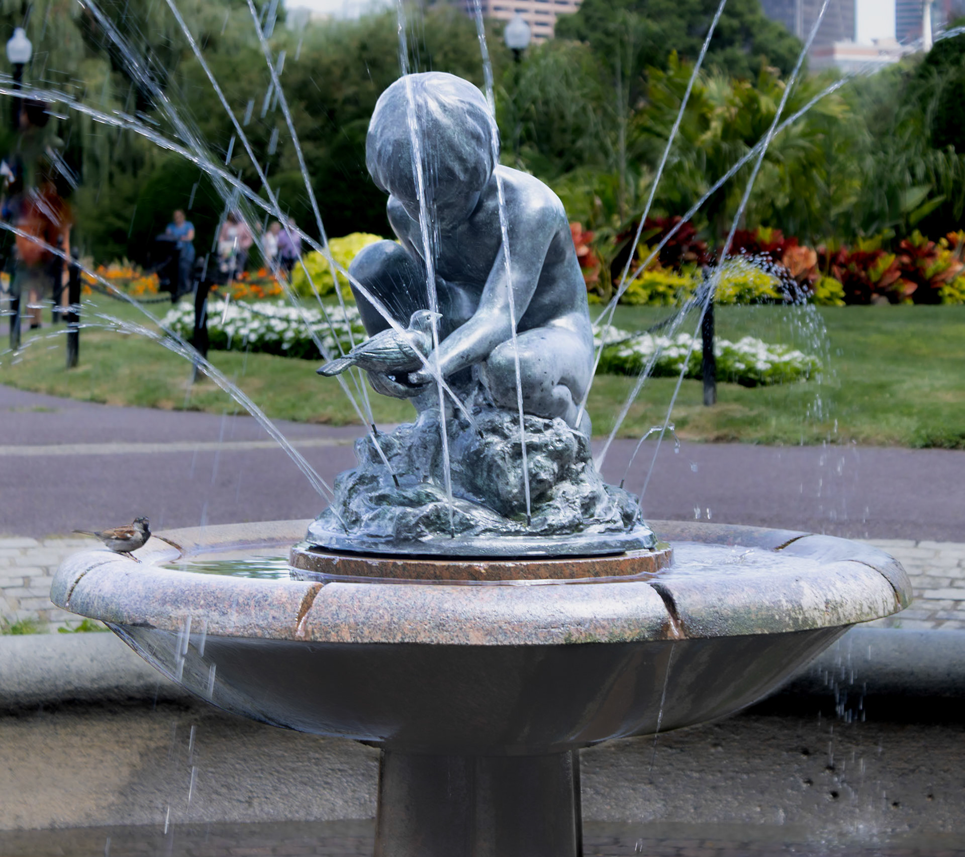 Boy and Bird Fountain by Bashka Paeff