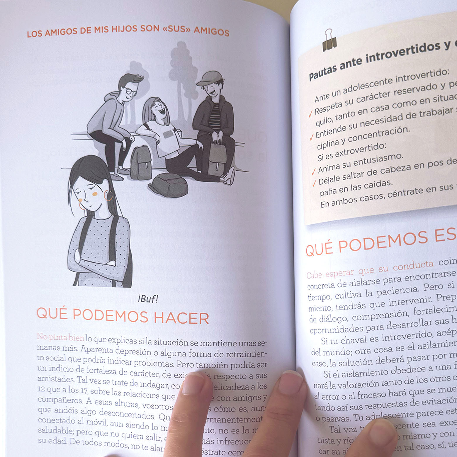 detalle interior 40 marrones con hijos adolescentes