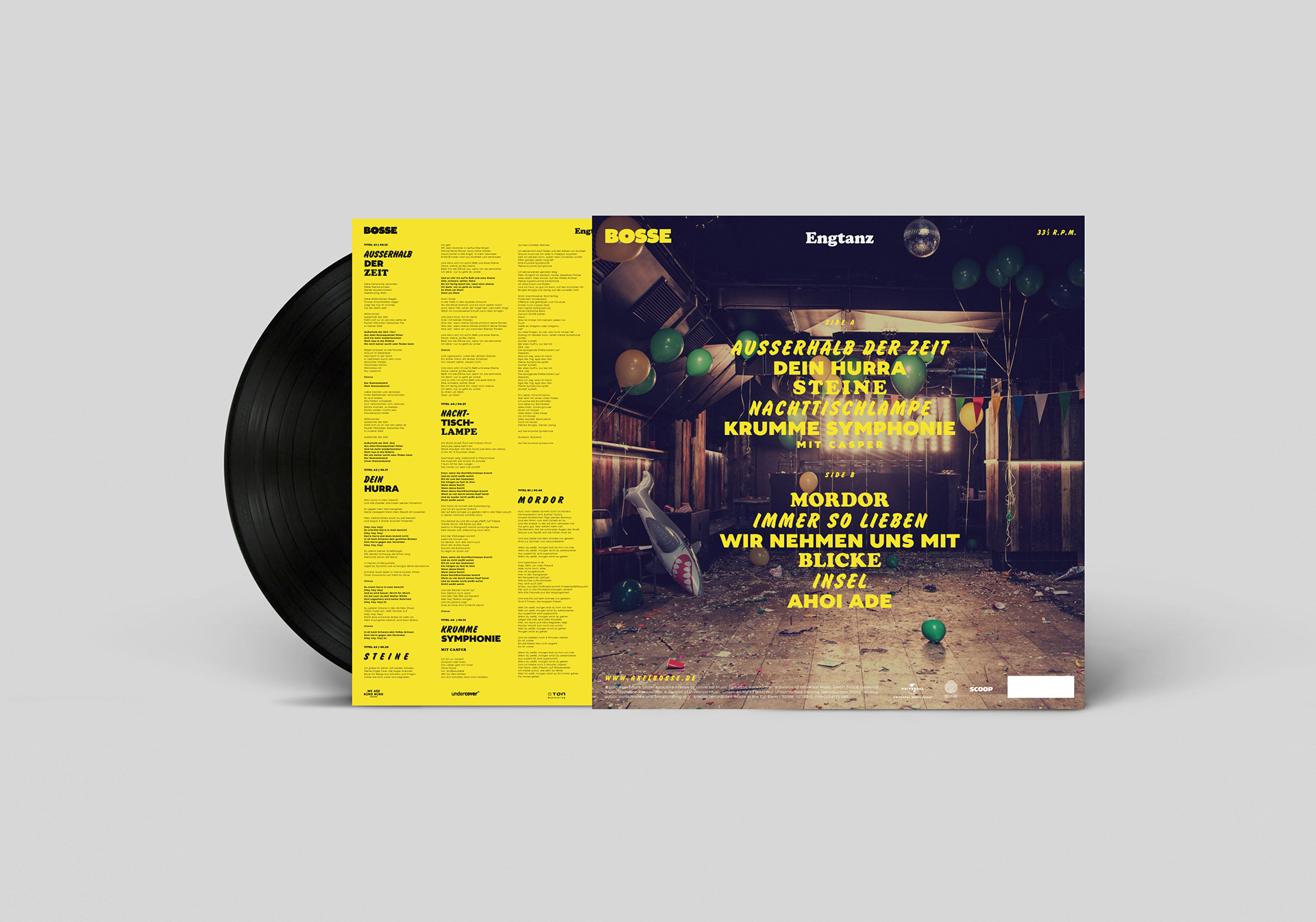 BOSSE, Universal Music, Grafikdesign: Stefan Mückner