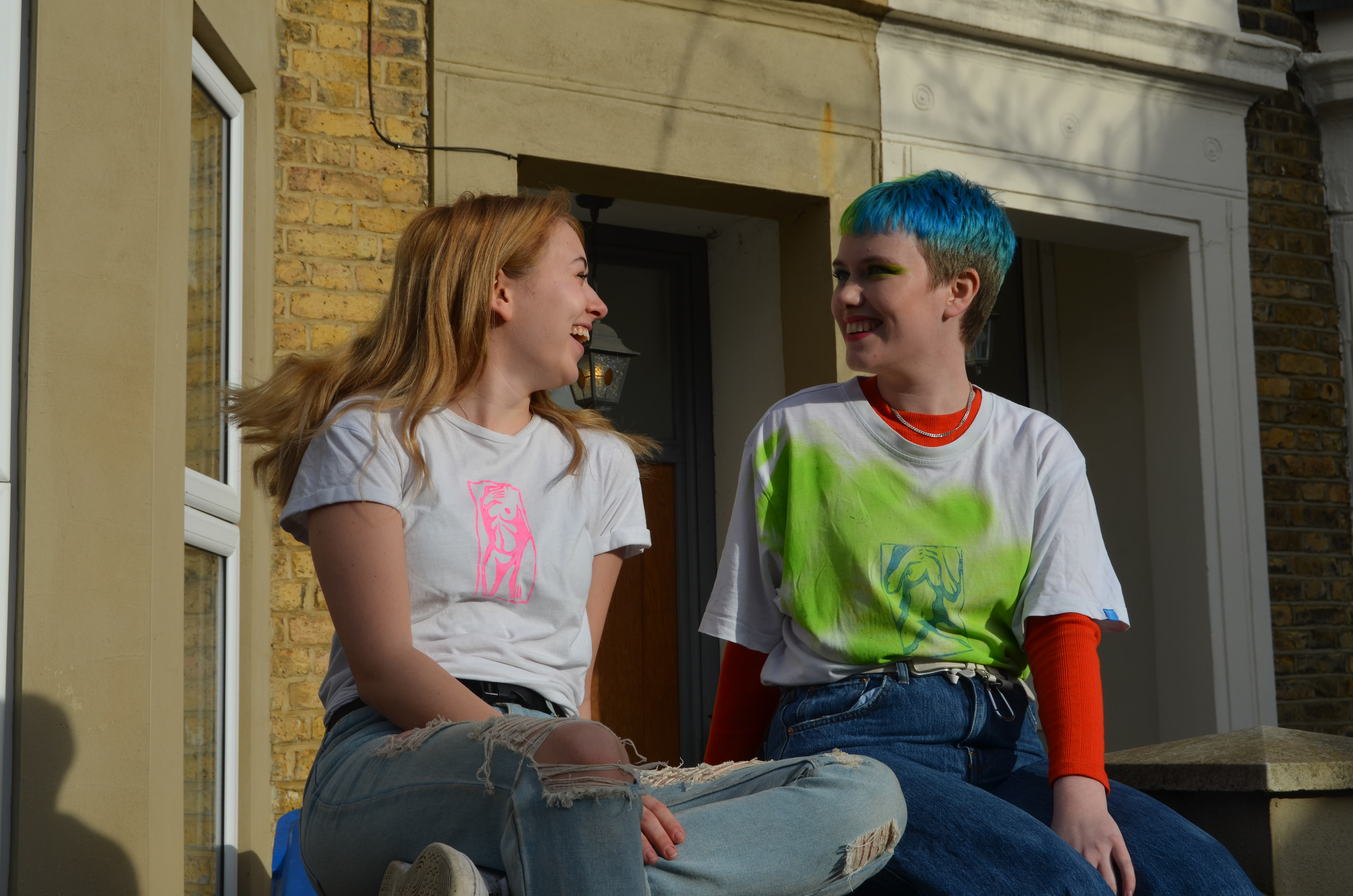 T-Shirts made from lino-cuts of the drawings. 