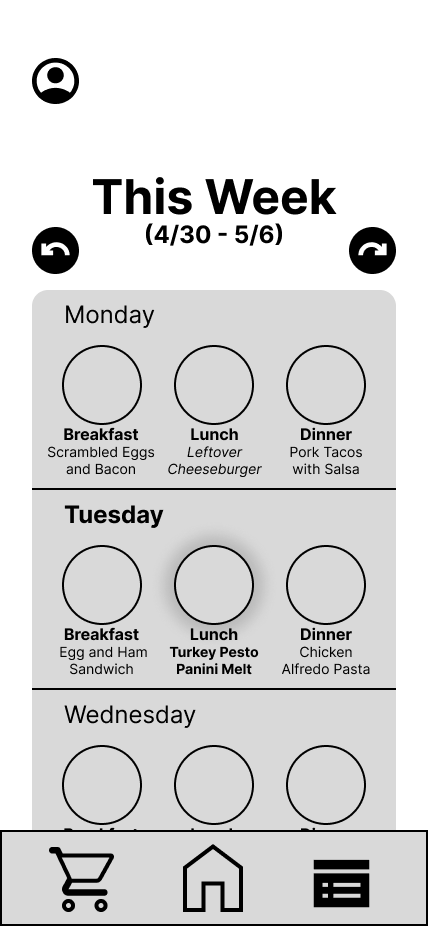 Meal Planning Page (before)