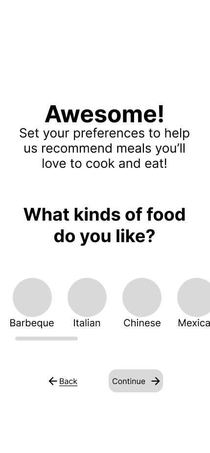 Onboarding "Likes" Page (before)