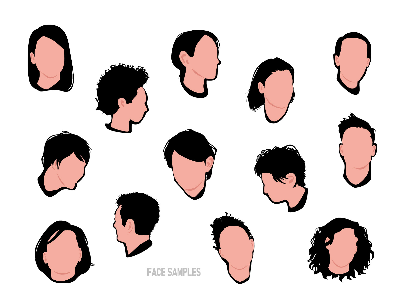 face samples (black color hair)