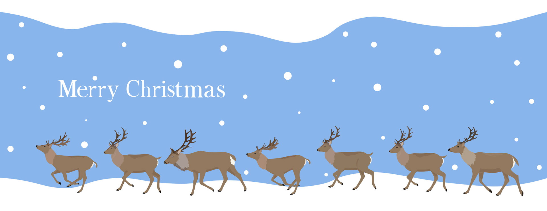Merry Christmas, deer illustrations, snow