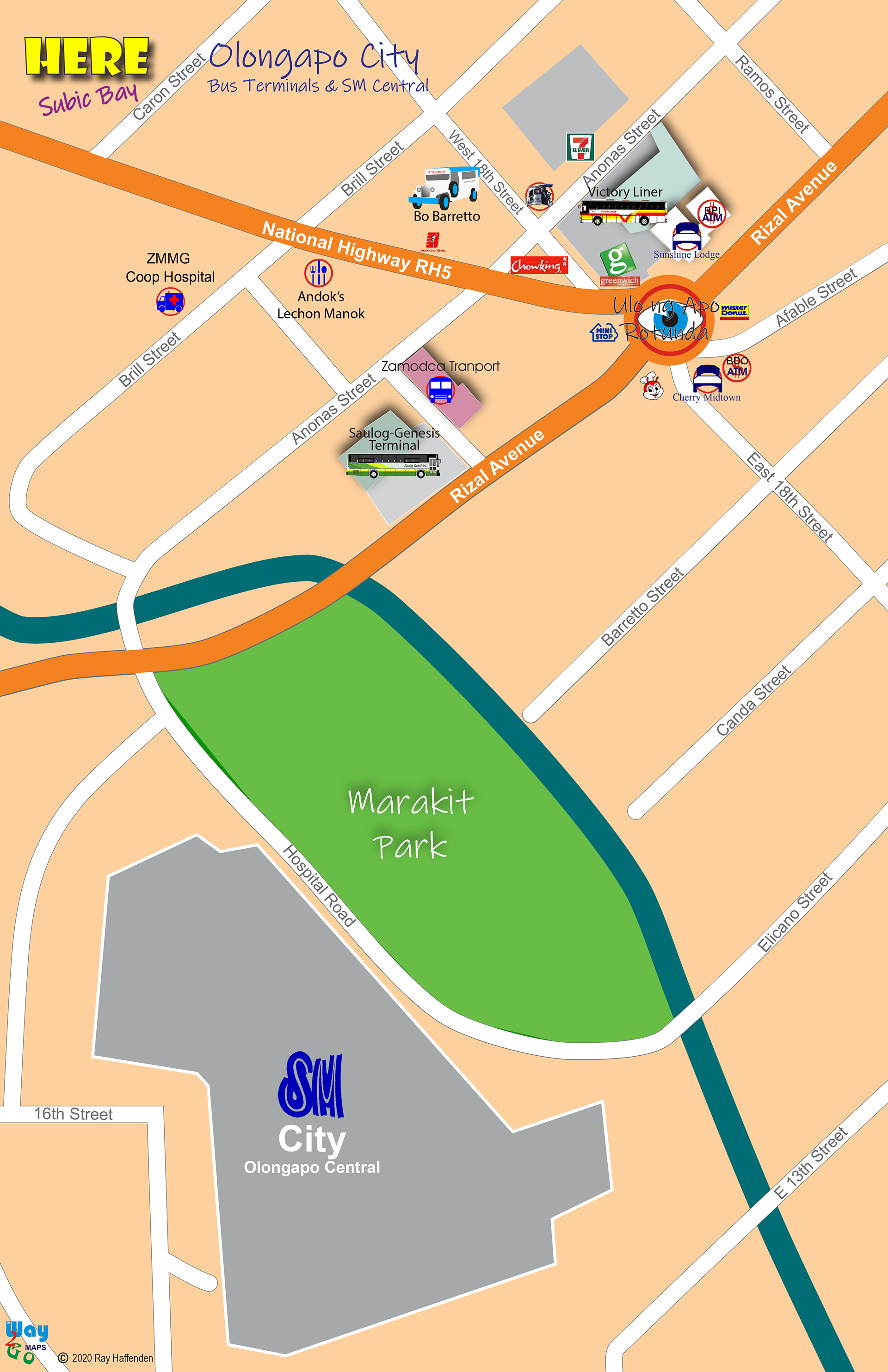 Olongapo City Center Map.