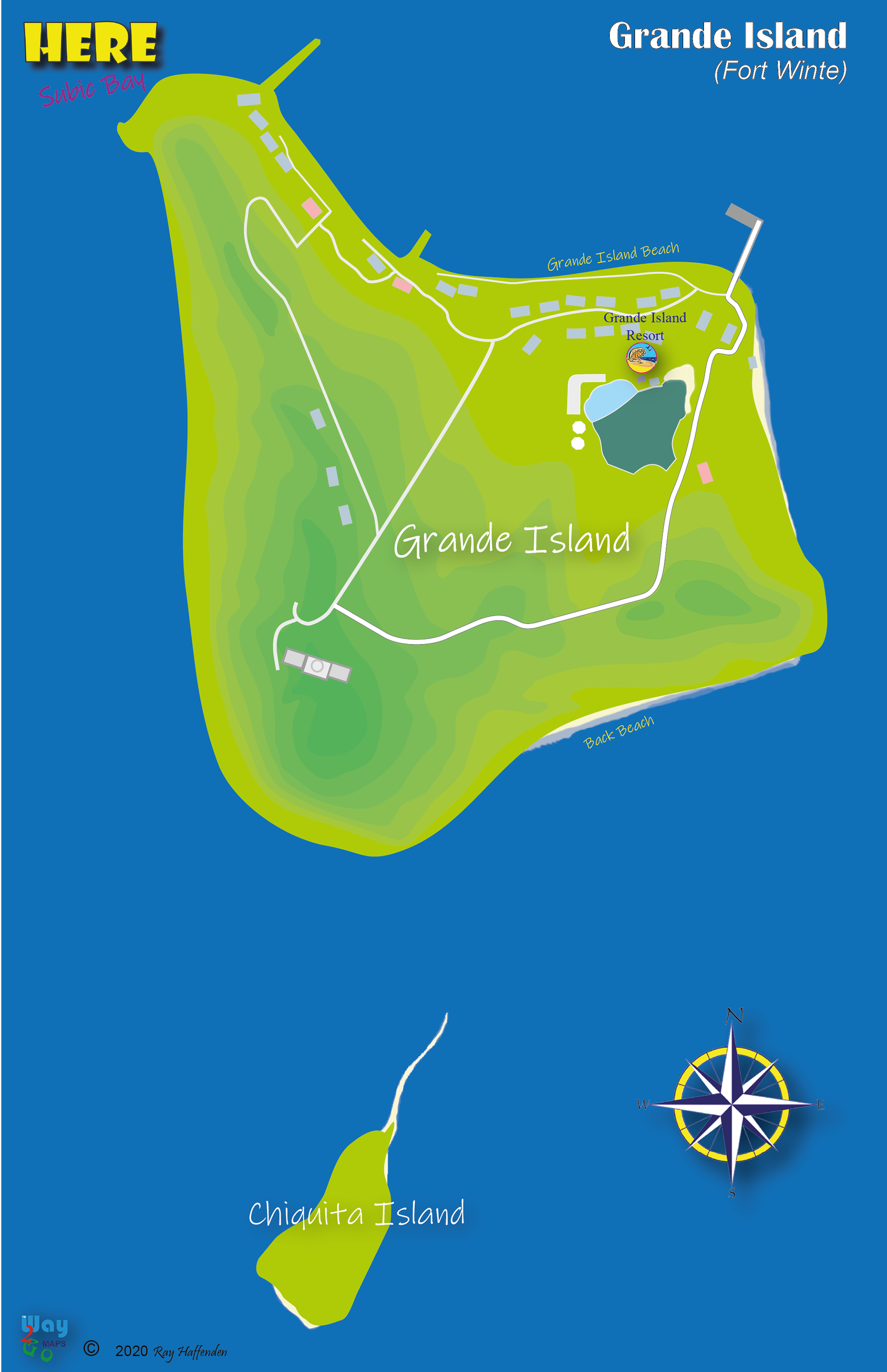 Map of Grande Island, Subic Bay