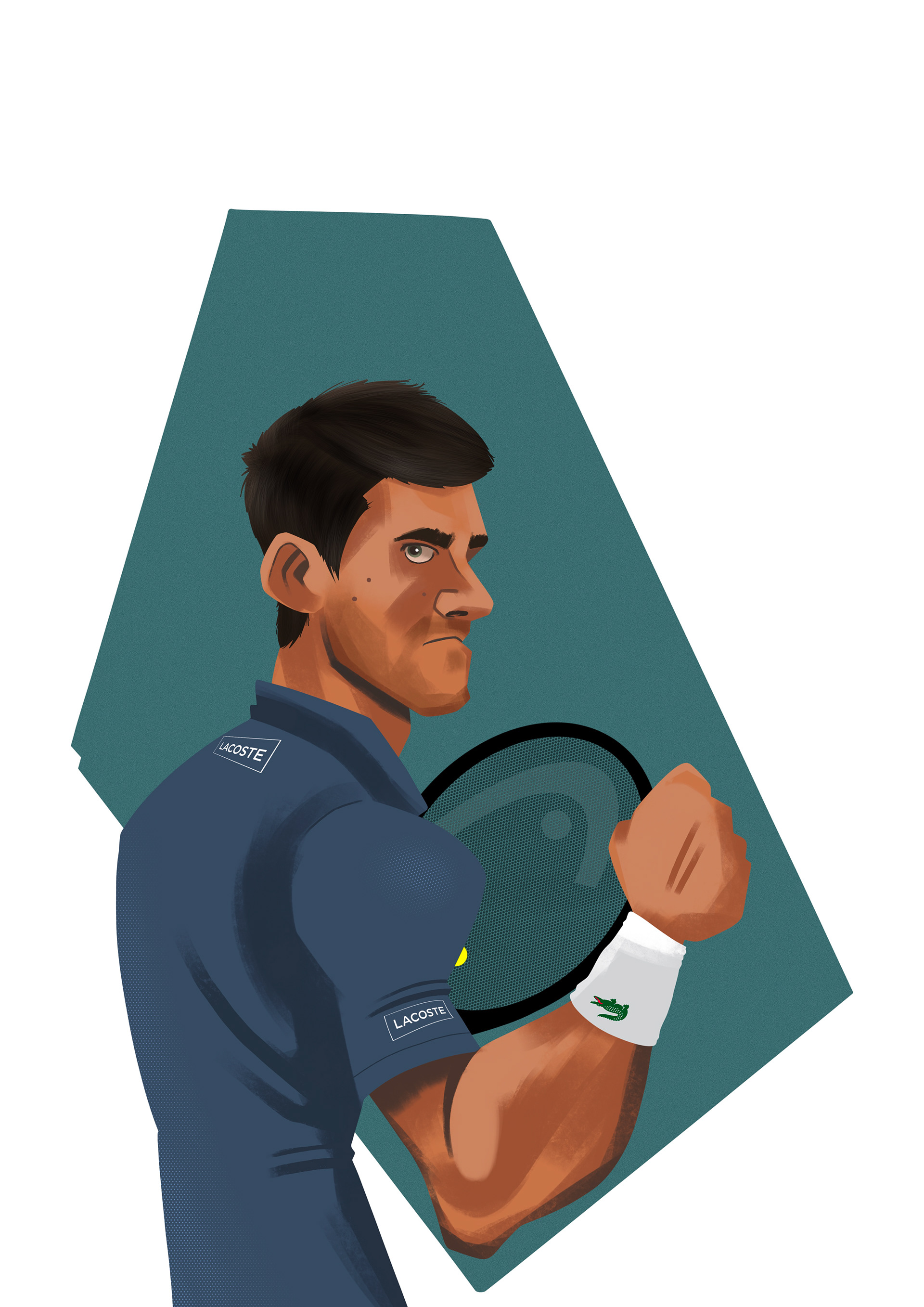 Novak Djokovic. Illustrated on Procreate.