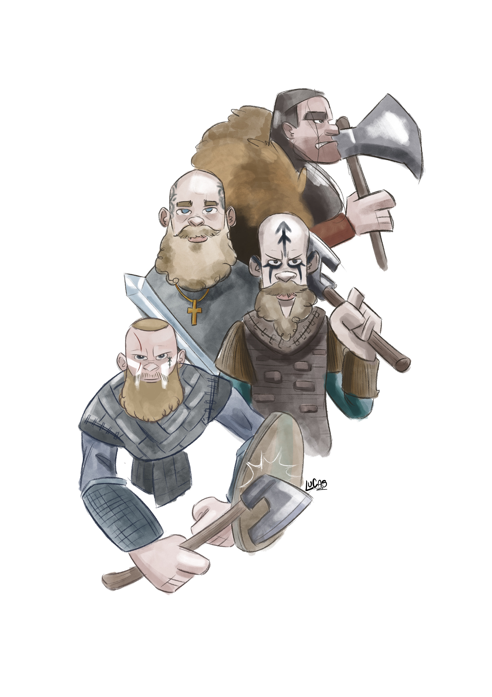Vikings. Illustrated on Procreate.