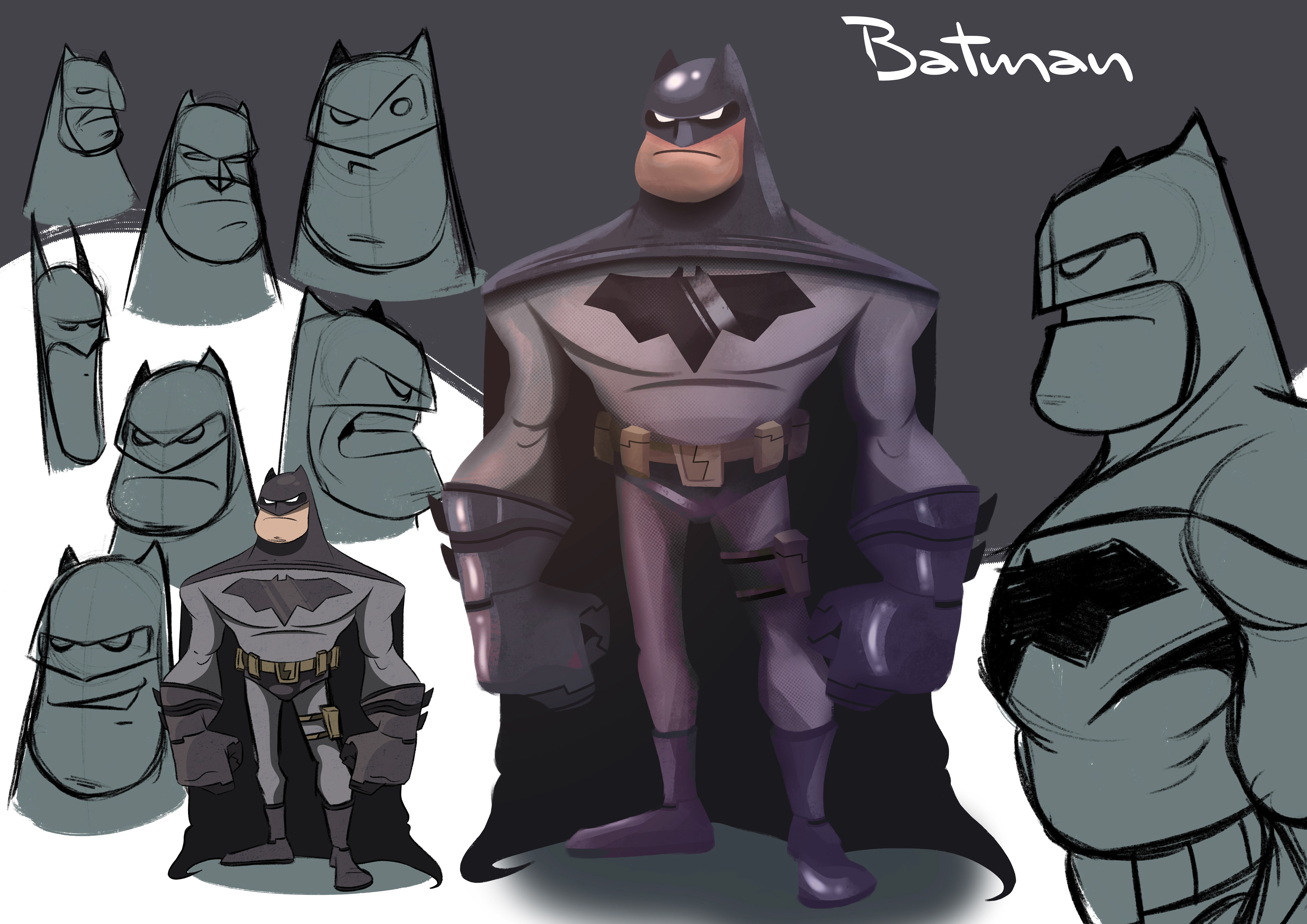 Batman character exploration. Illustrated on Procreate.