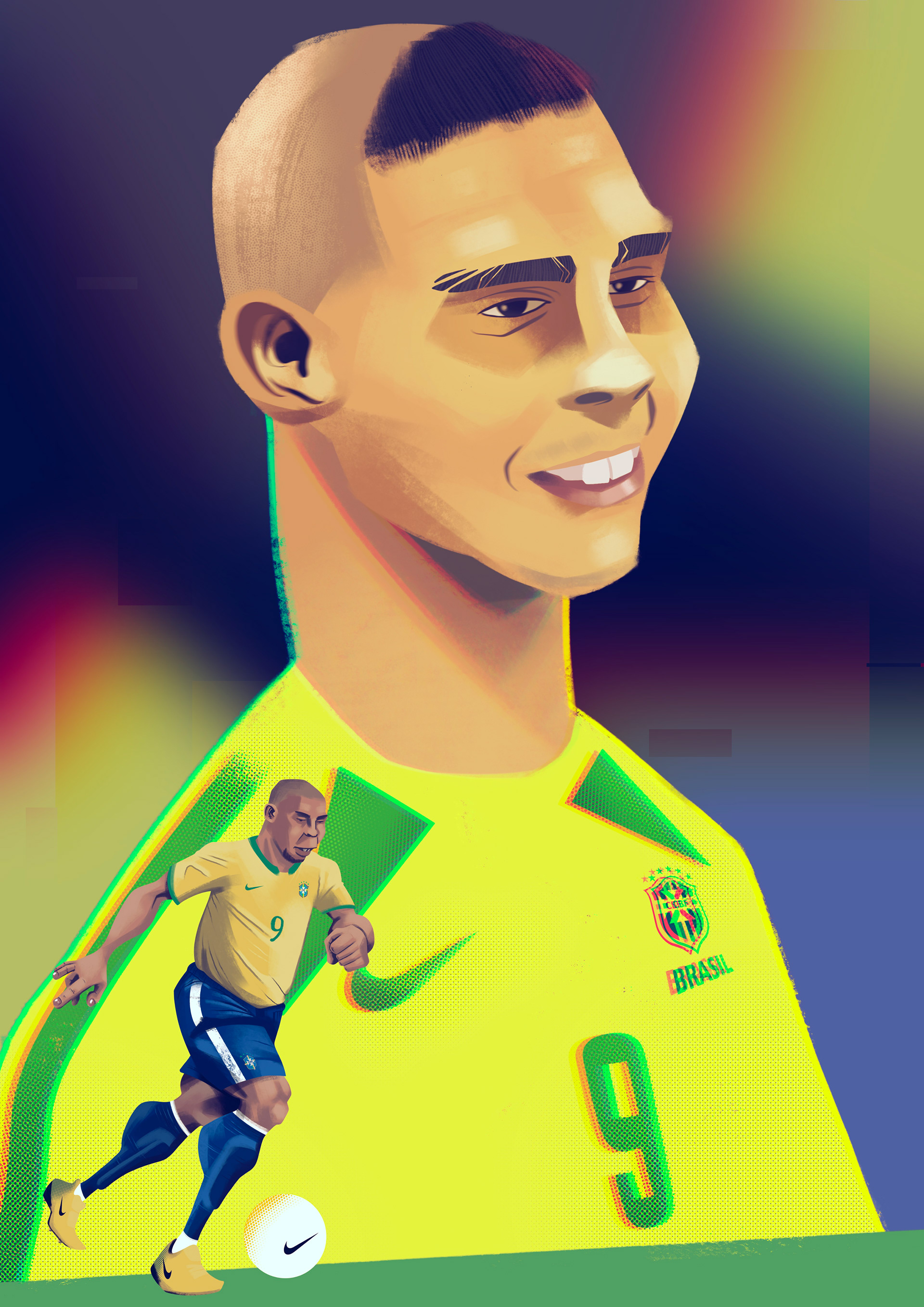 Ronaldo. Illustrated on Procreate.