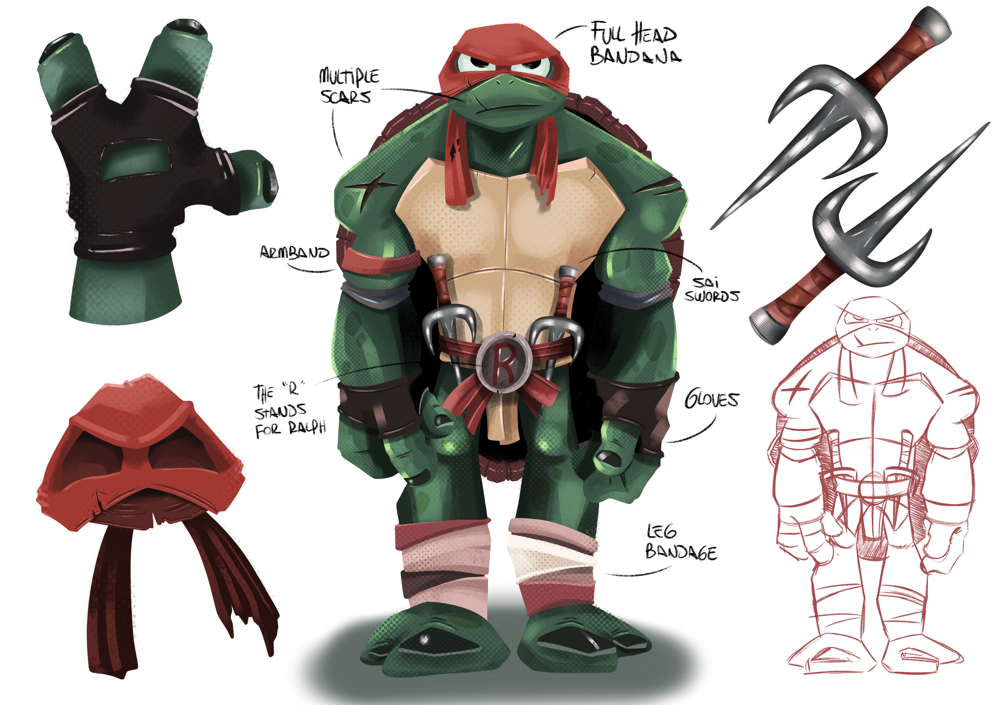 Raphael character exploration. Illustrated on Procreate.