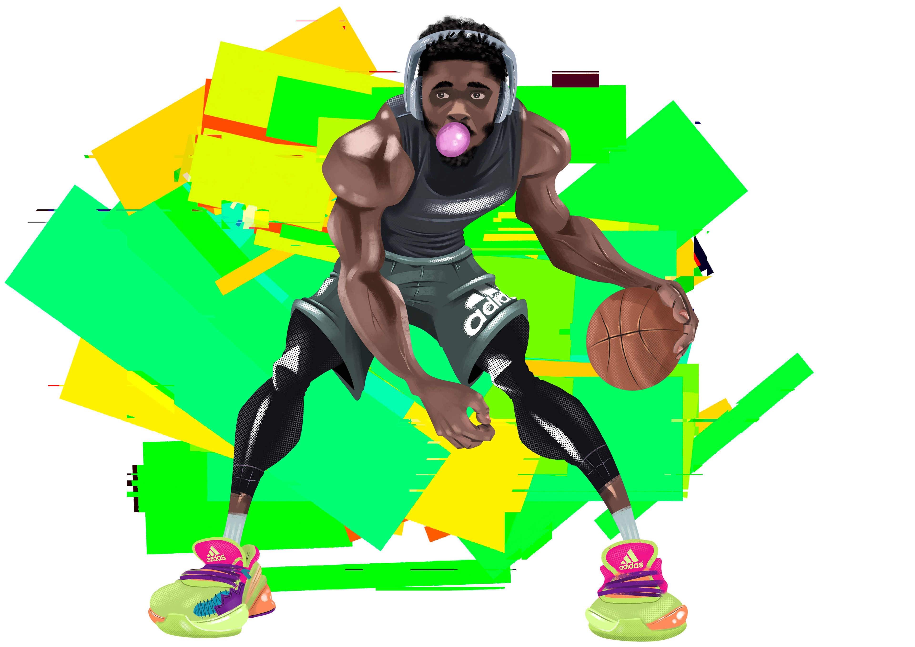 Donovan Mitchell into the Spida-verse. Illustrated on Procreate.