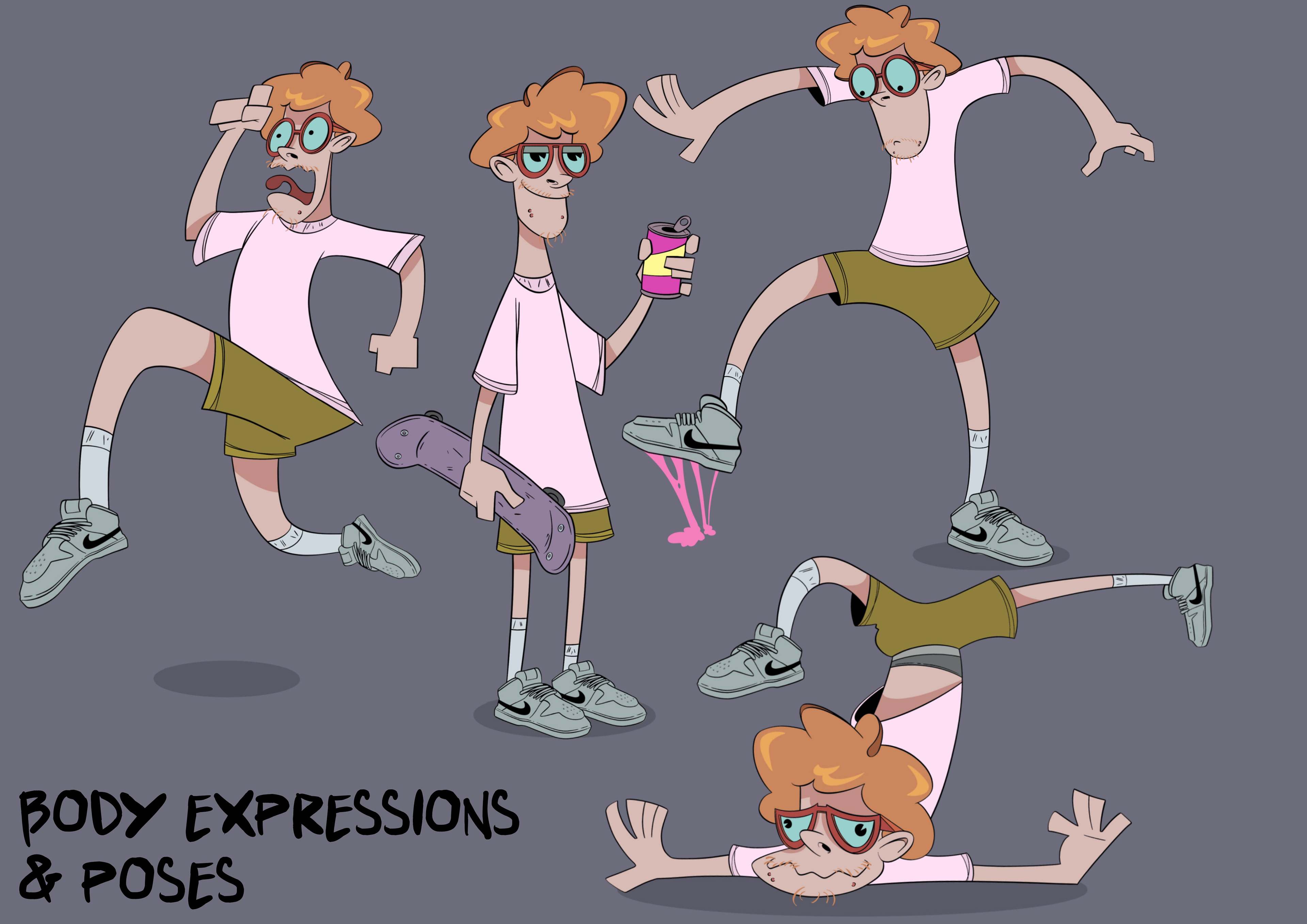 Poses & body expressions. Illustrated on Procreate.