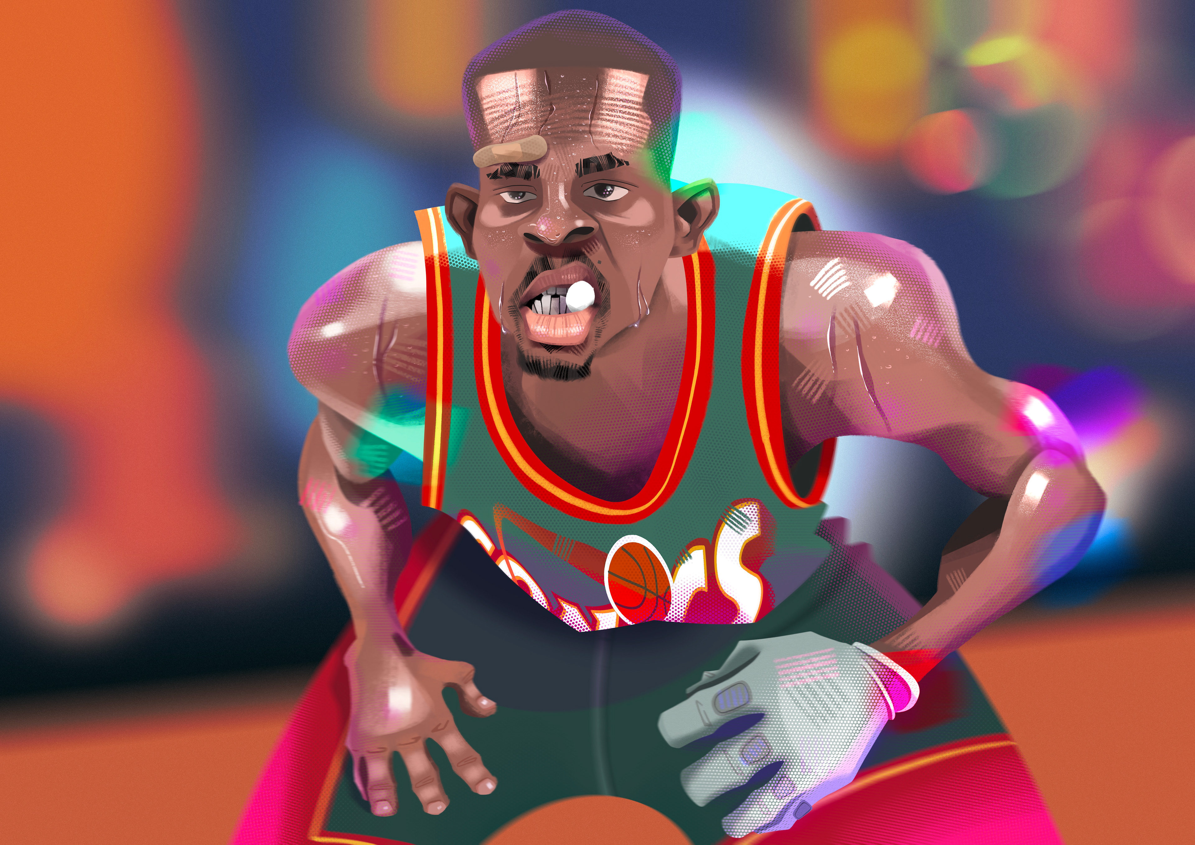 Gary Payton 'The glove'. Illustrated on Procreate.