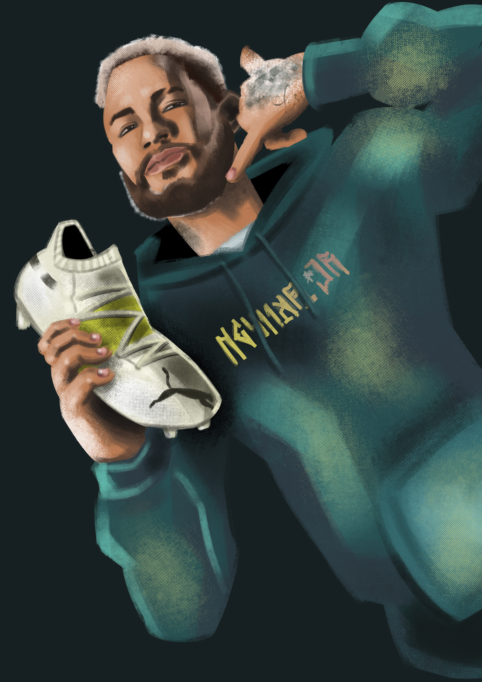 Neymar. Illustrated on Procreate.