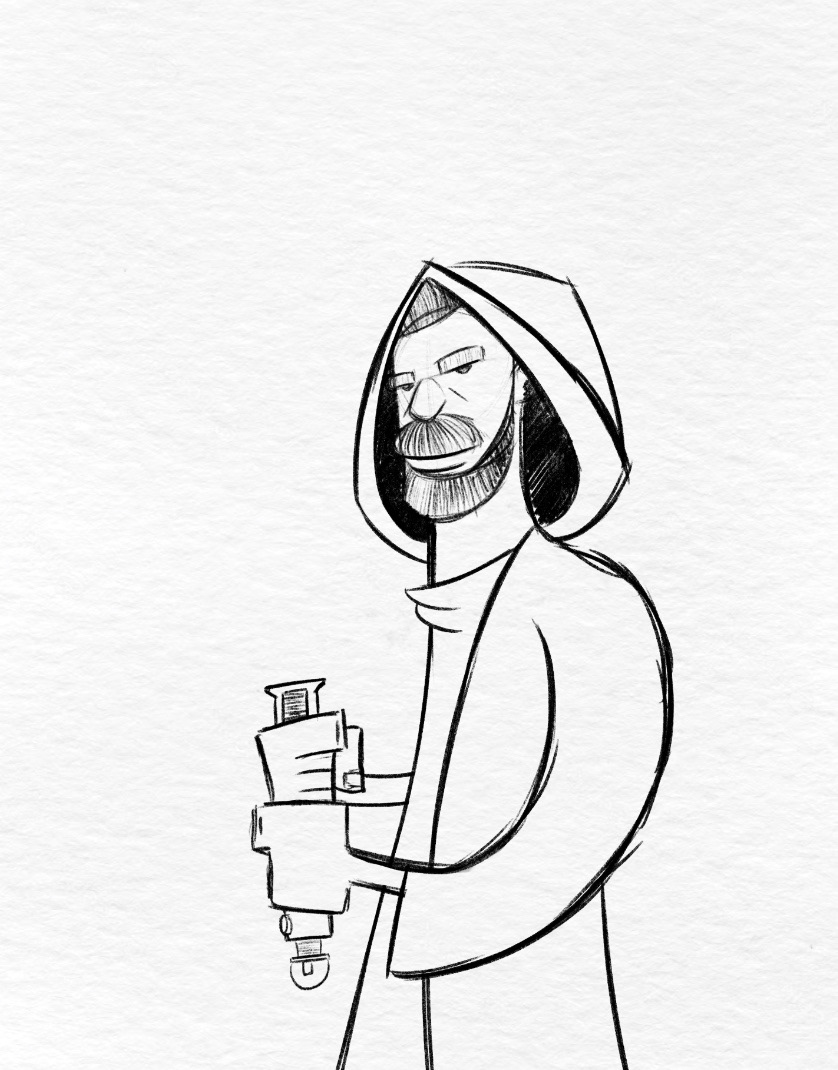 Obi-Wan sketch. Illustrated on Procreate.