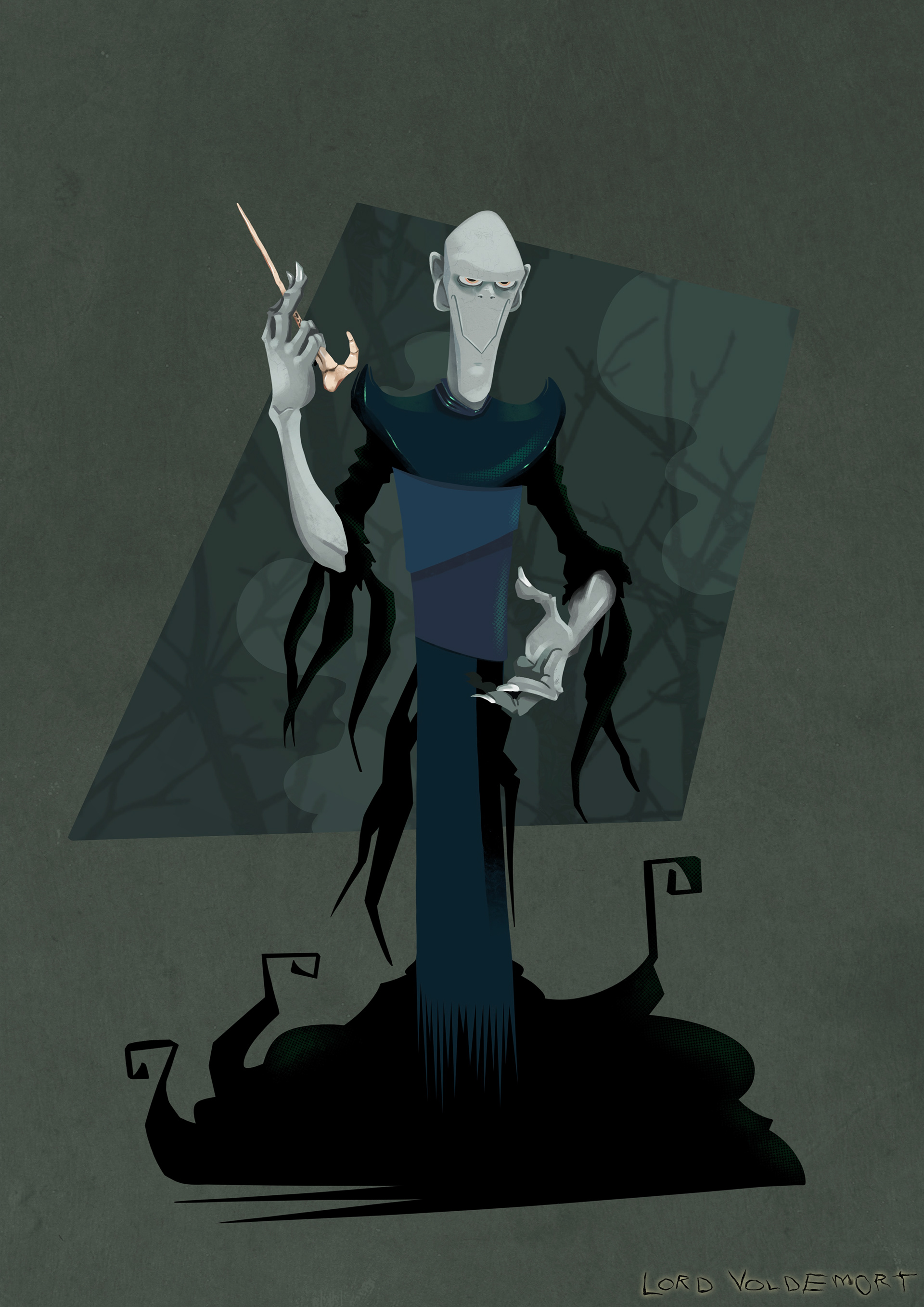 Finished concept of the character. Illustrated on Procreate.