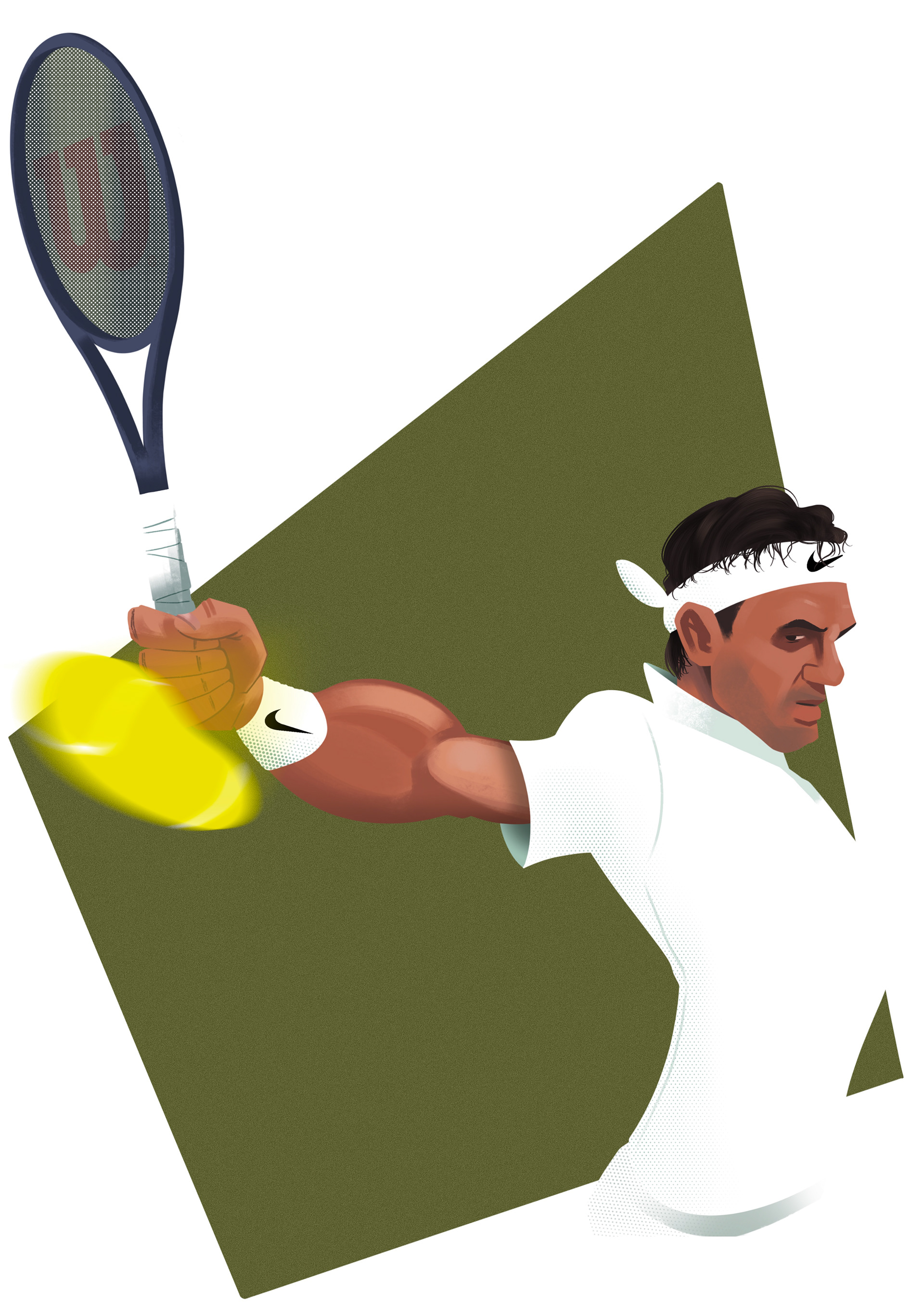 Roger Federer. Illustrated on Procreate