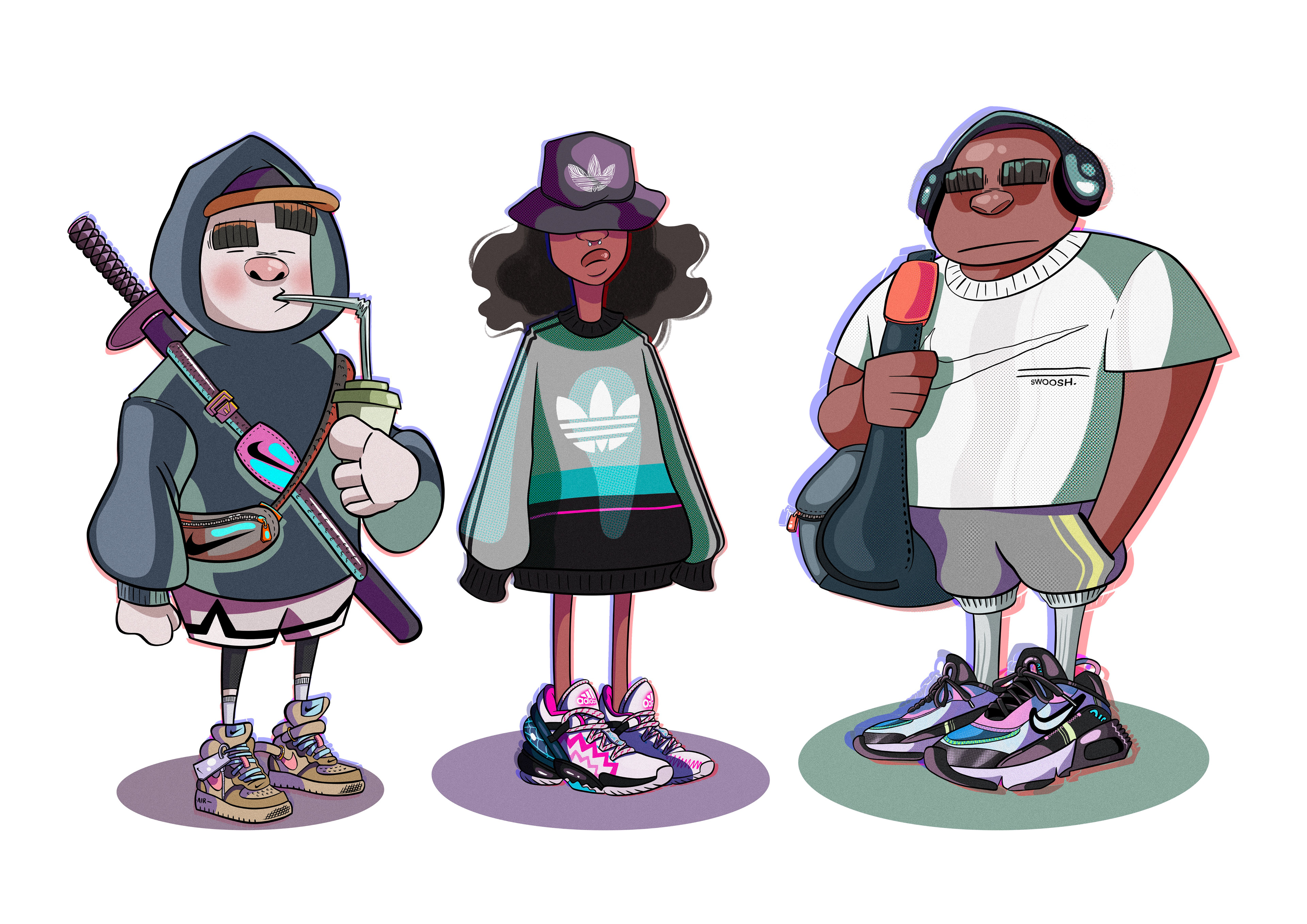 Sneaker friends. Illustrated on Procreate.