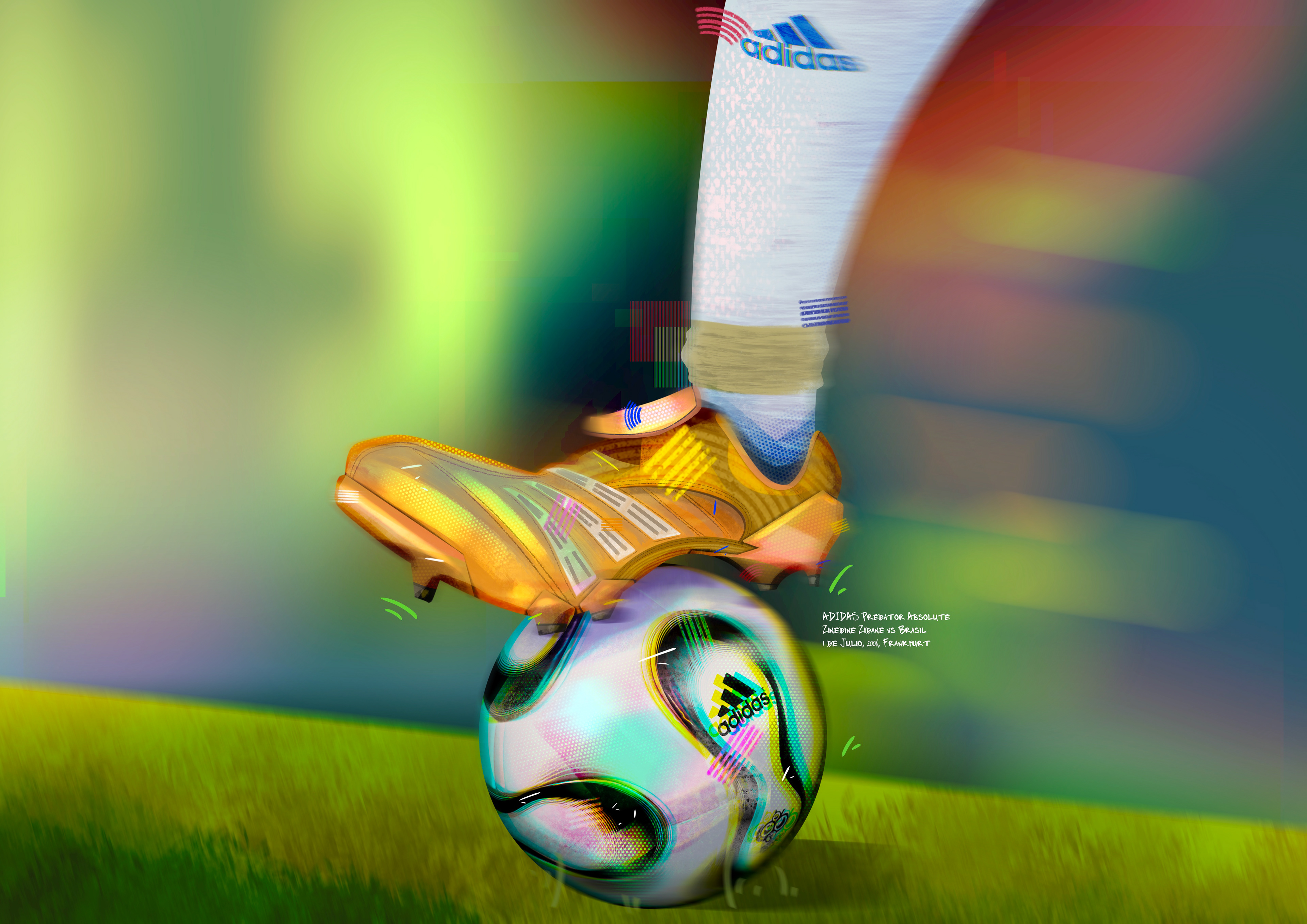 ADIDAS Predator Absolute. Illustrated on Procreate.