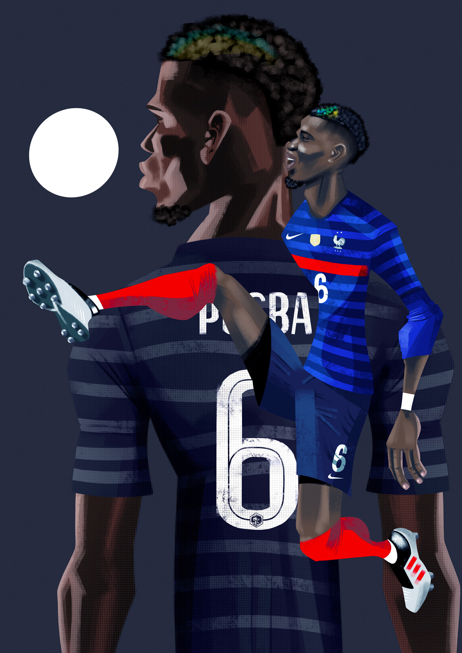 Paul Pogba x France. Illustrated on Procreate.