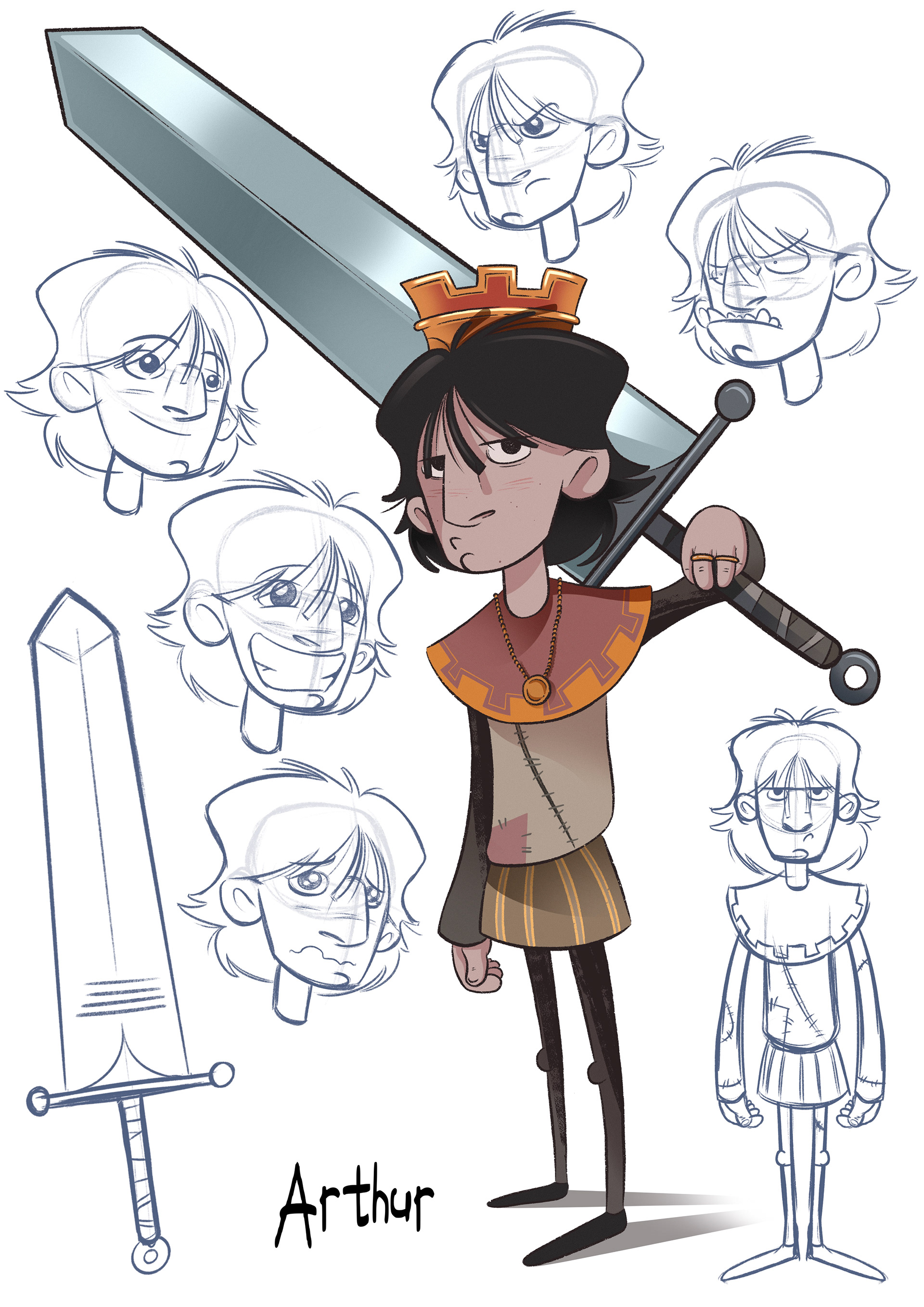 Arthur, the teenager king. Illustrated on Procreate.