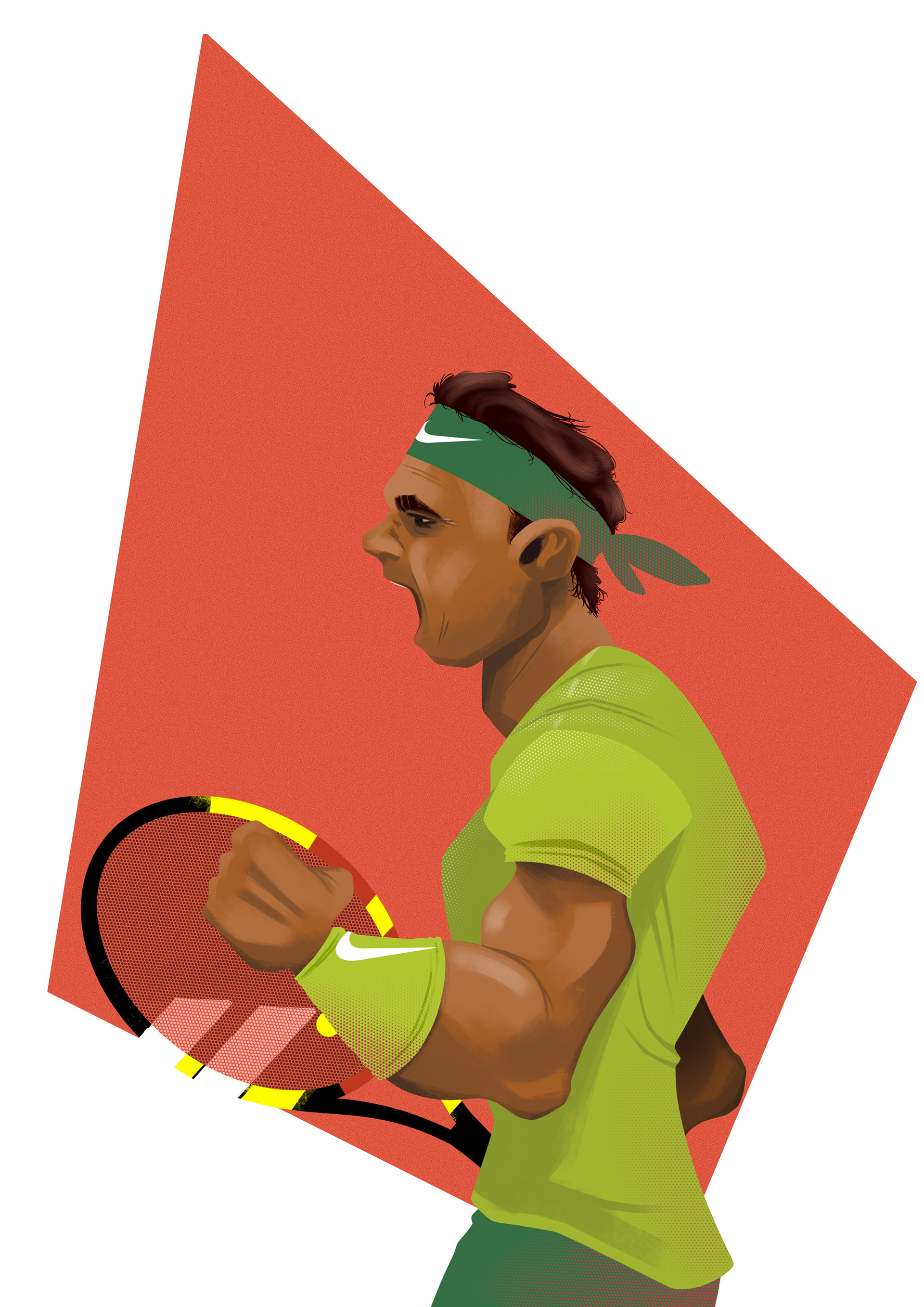 Rafael Nadal. Illustrated on Procreate.