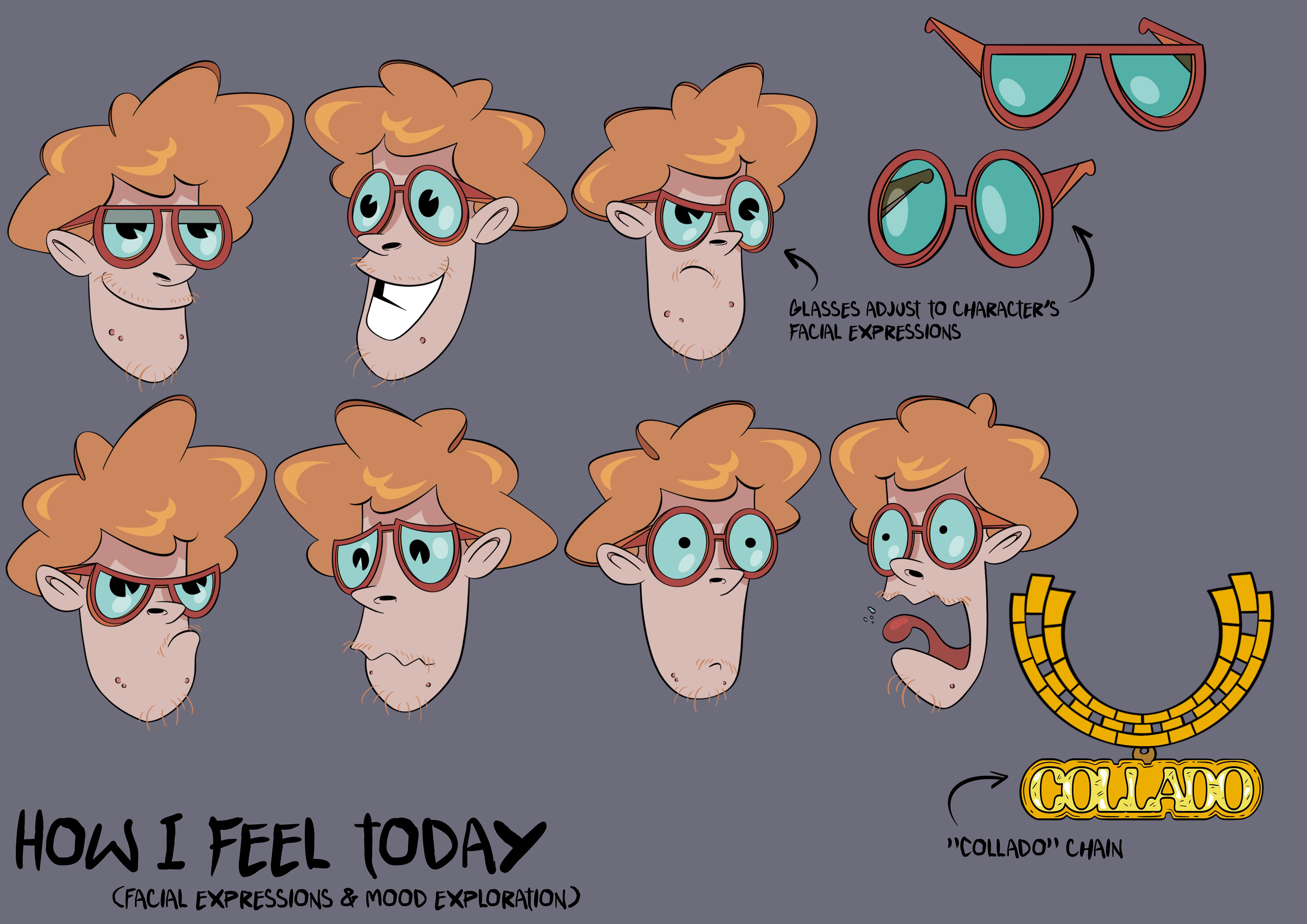 Facial expressions. Illustrated on Procreate.