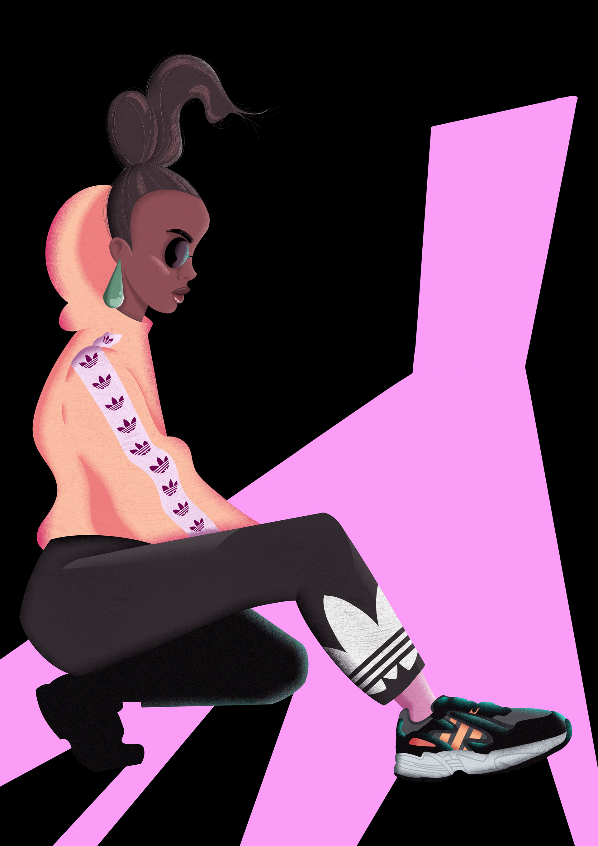 Pink light. Illustrated on Procreate.