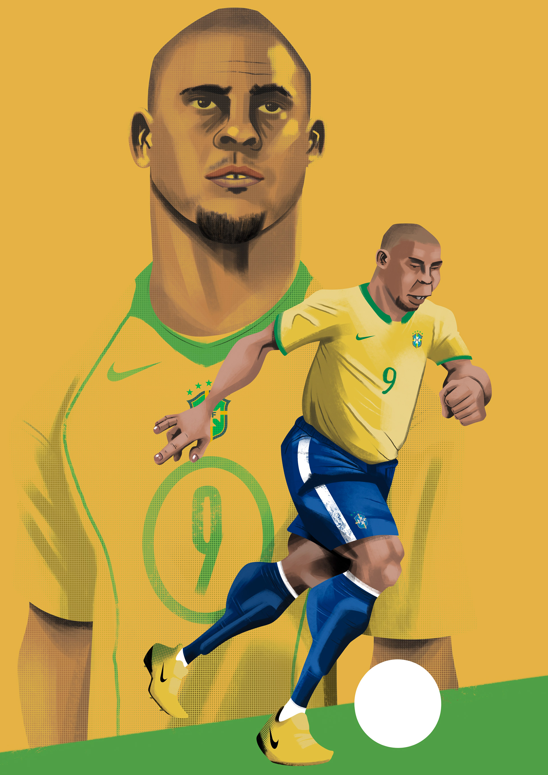 Ronaldo x Brazil. Illustrated on Procreate.