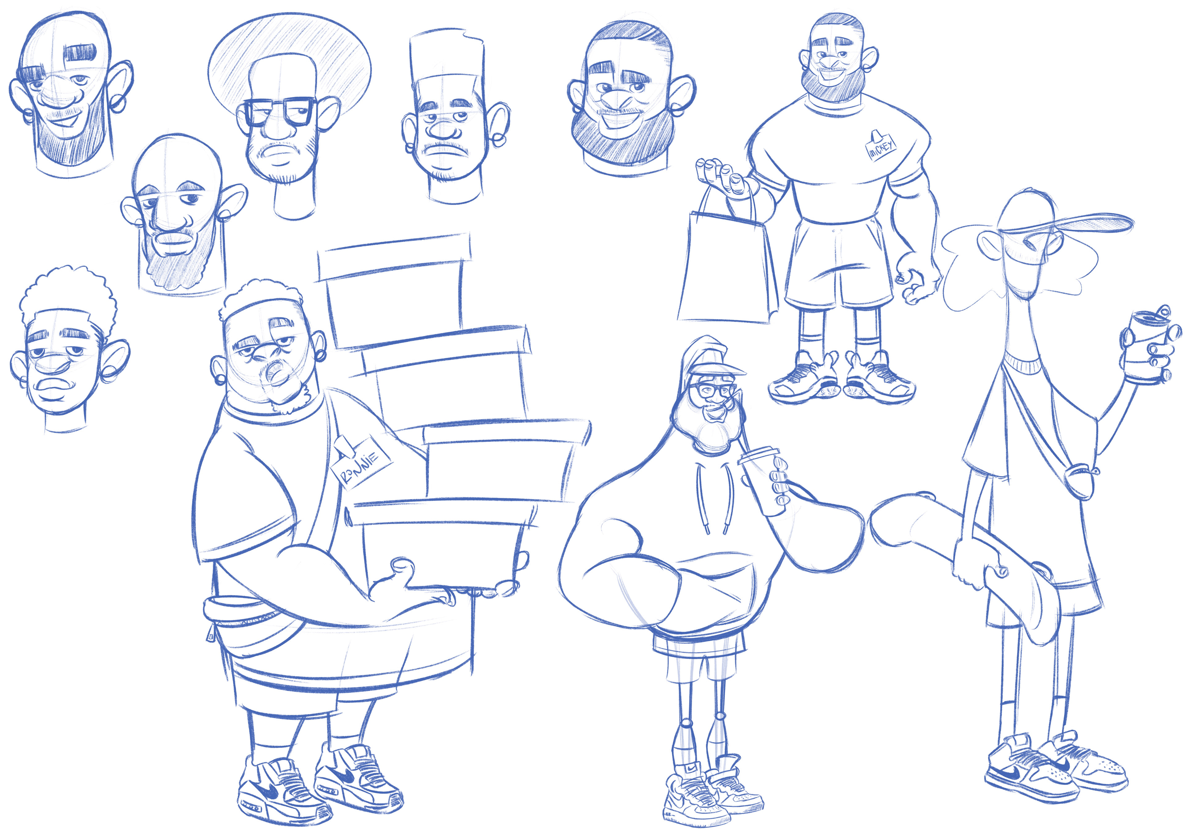 Some sketches & character ideas. Illustrated on Procreate.