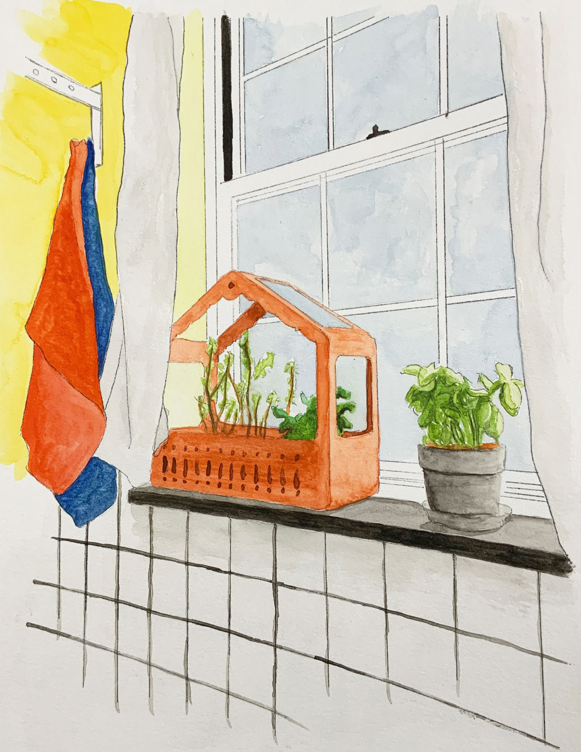 Water Color Rendering of Kitchen Window