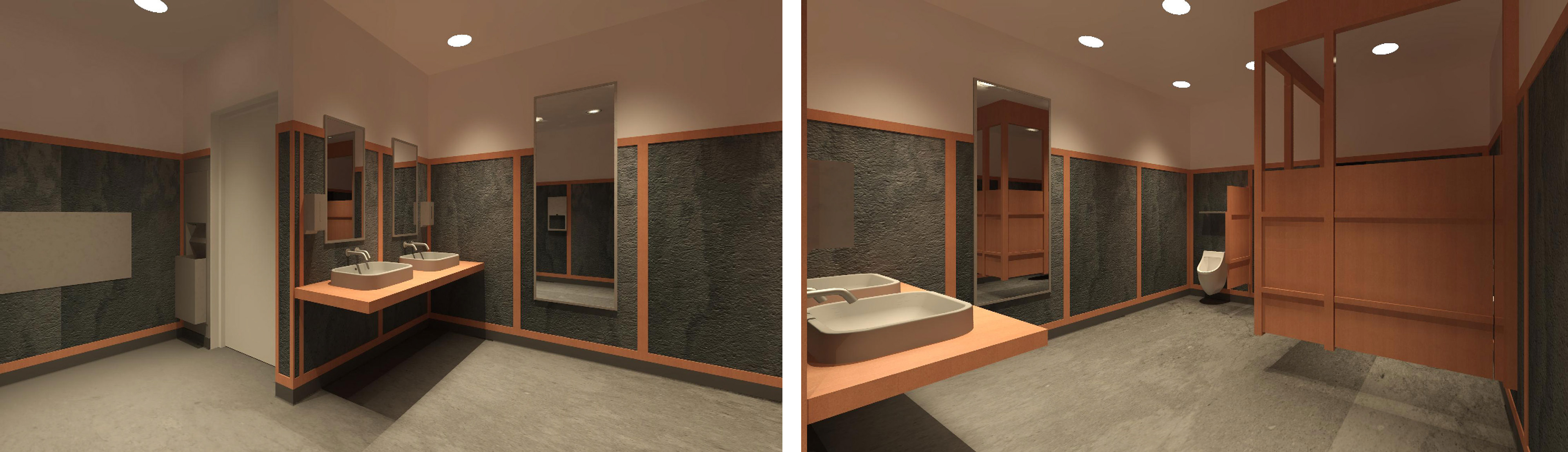 Revit Only Rendering of Commercial Bathroom