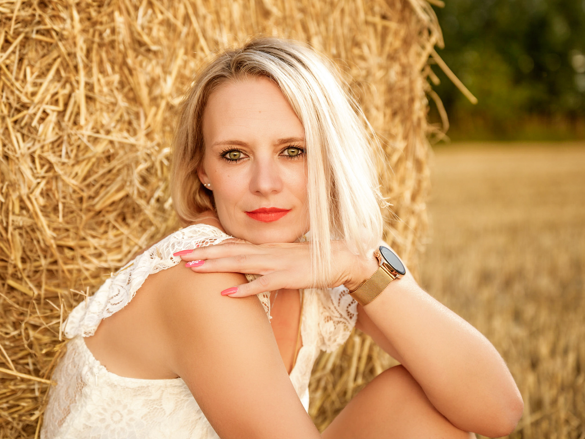 Strohballen-Shooting mit Sabine