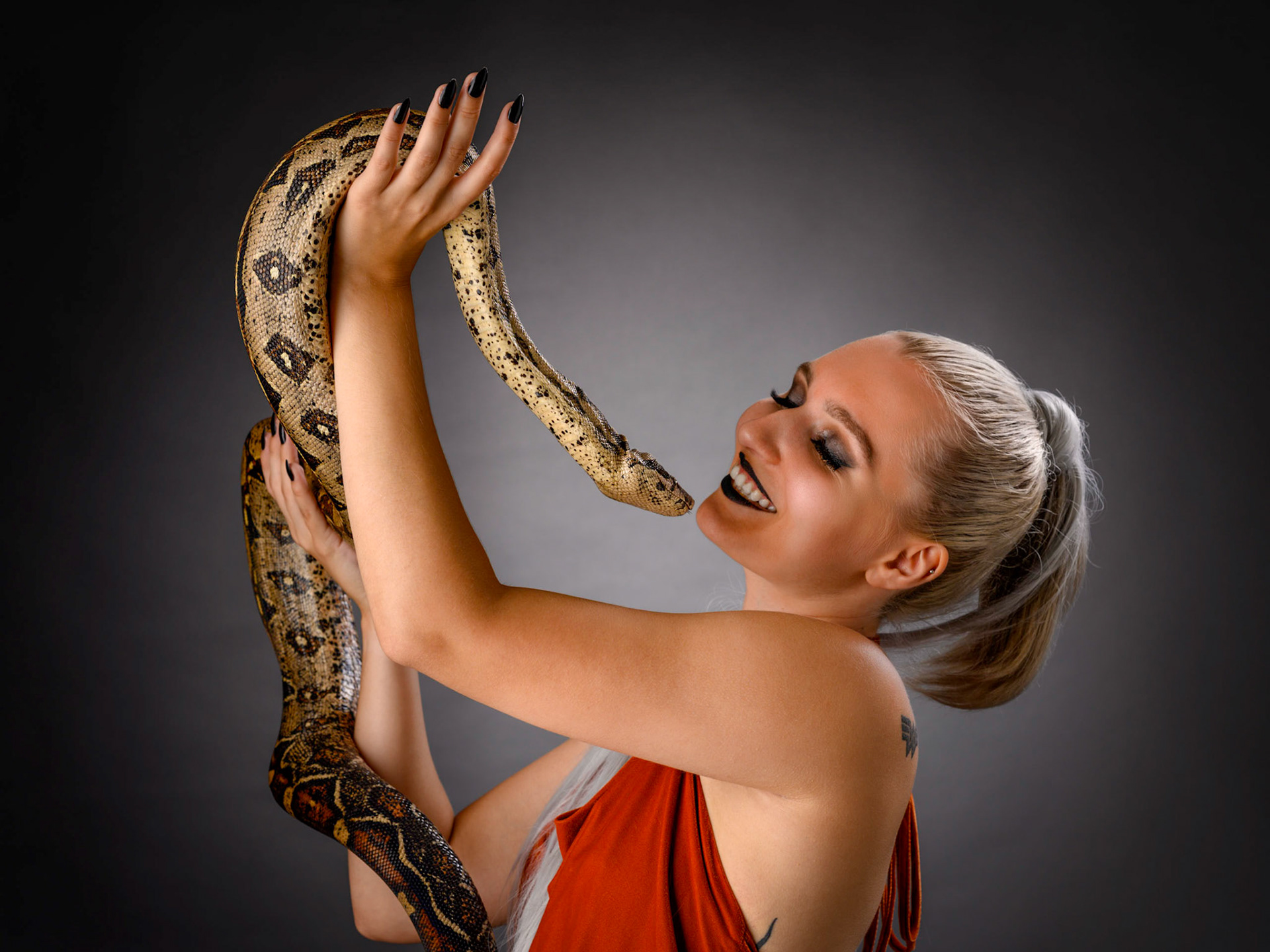 Schlangen-Shooting mit Katharina