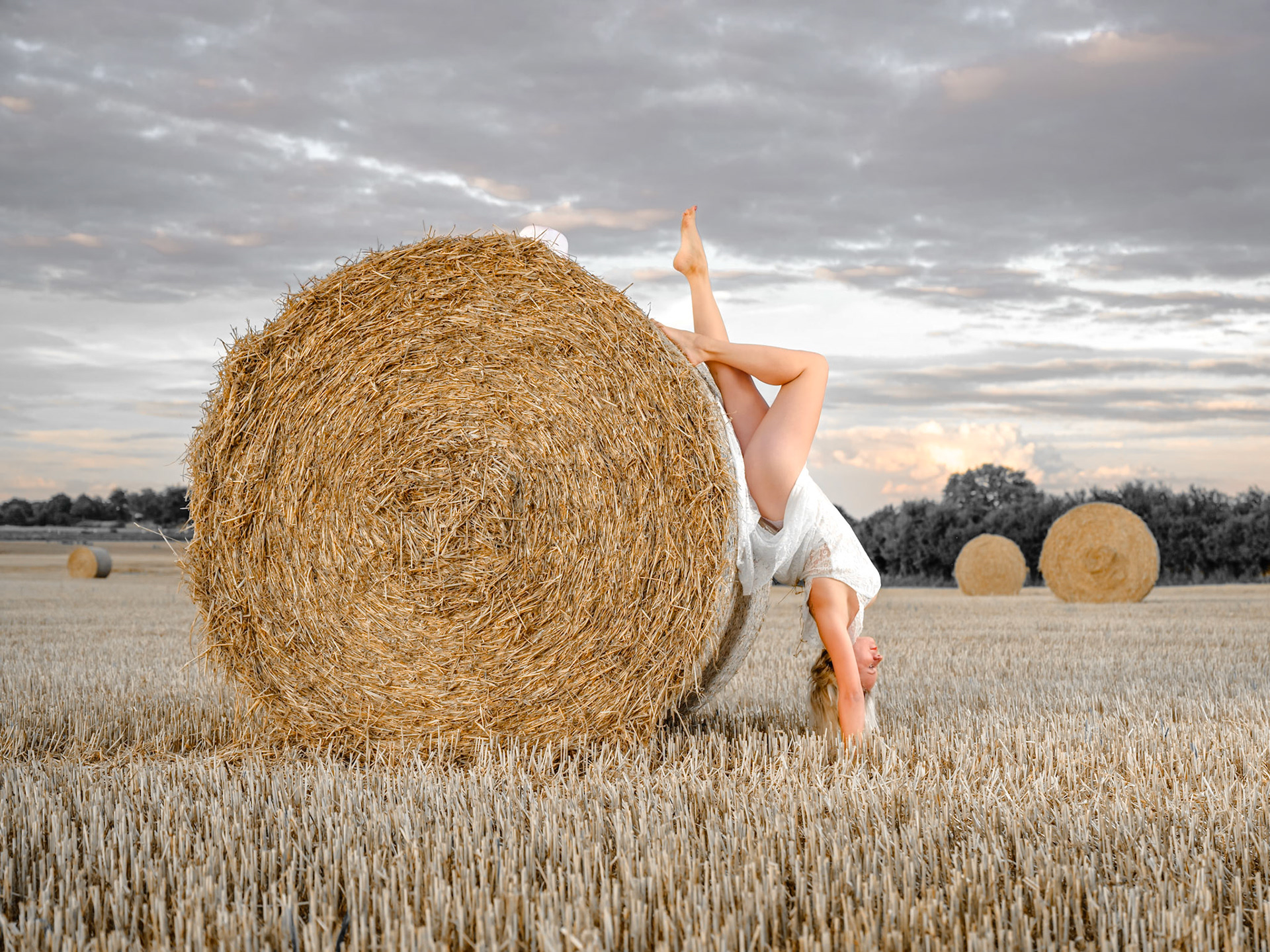 Strohballen-Shooting mit Sabine