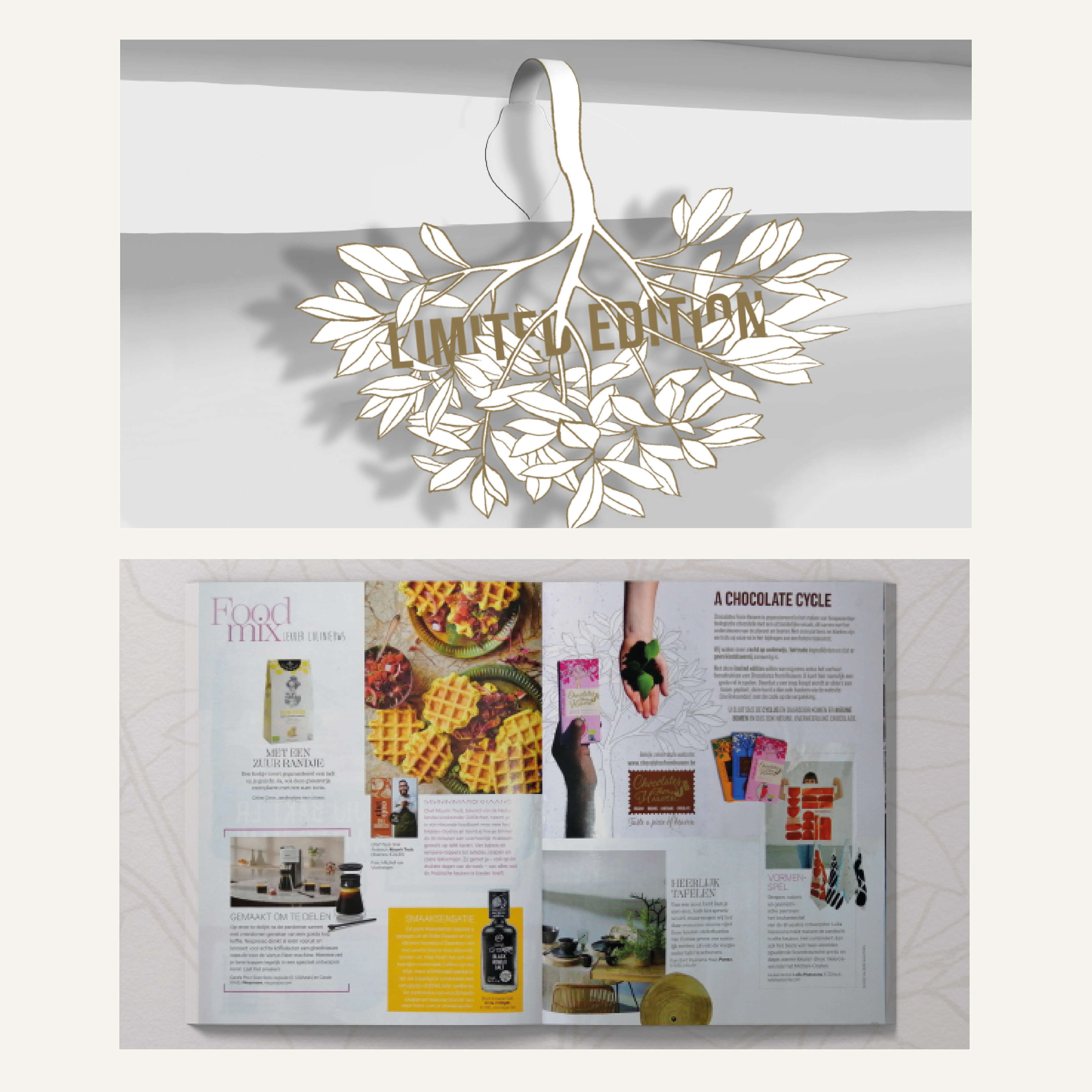 Wobbler en magazine ad