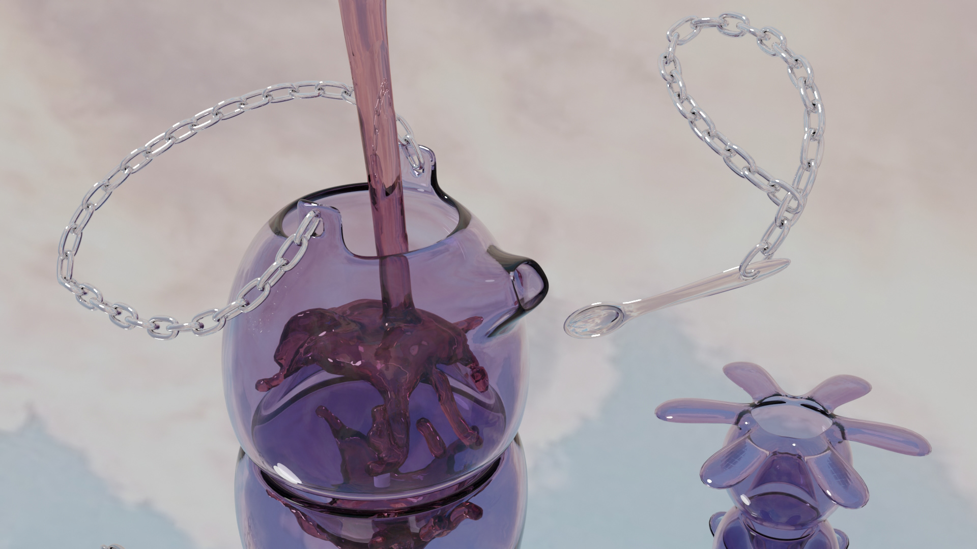 "unusable tea set", 3d modeling demo, 2022 (AME294), used Blender