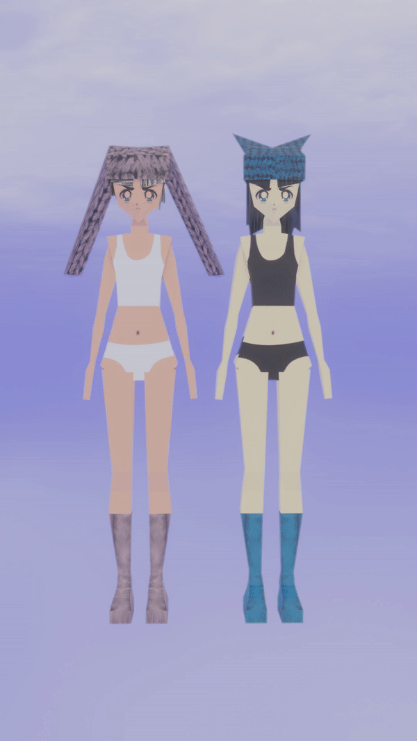 "bleep & blop", 3d character design, 2022 (AME294), used Photoshop