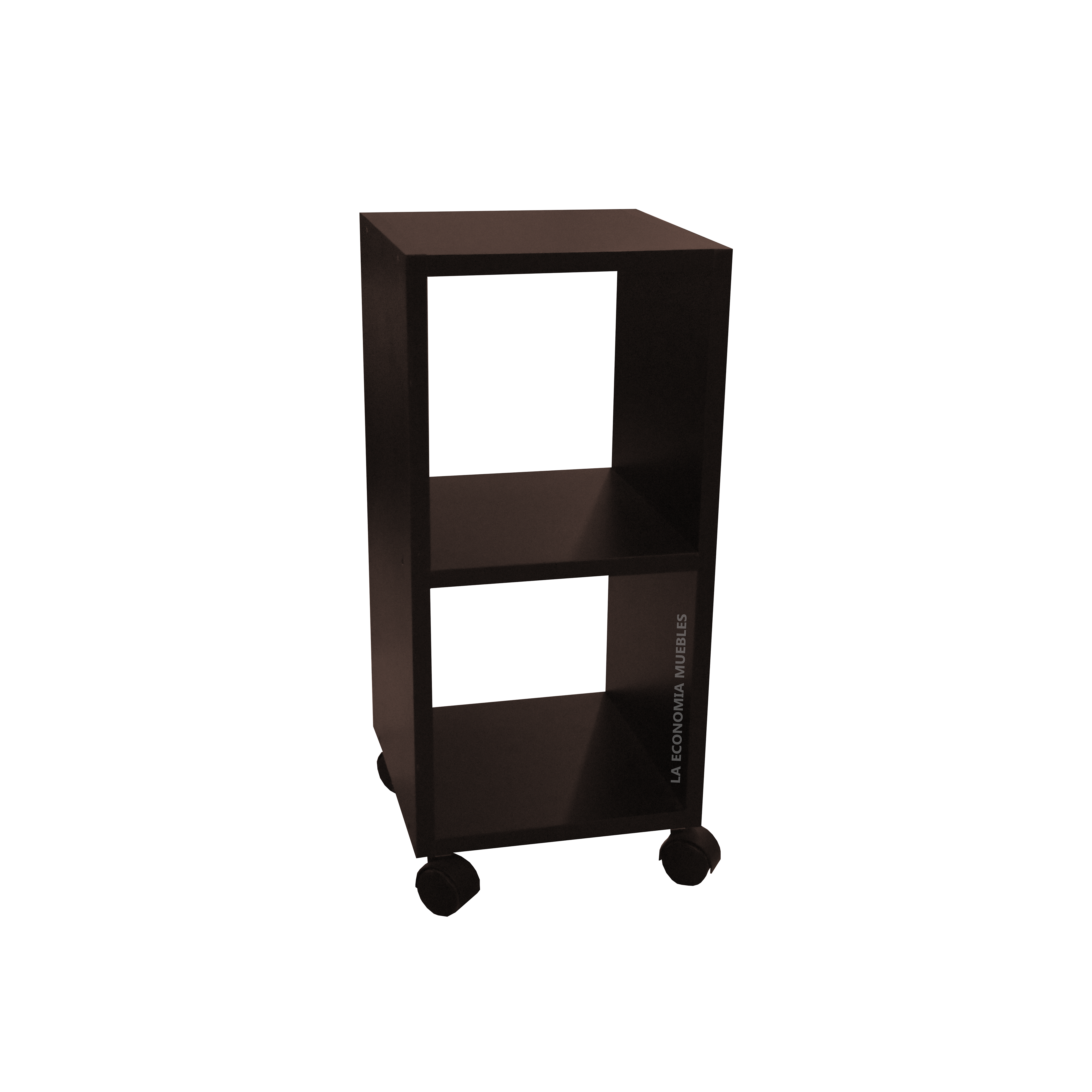 Mesa de teléfono, wengué chocolate, con rueditas. 